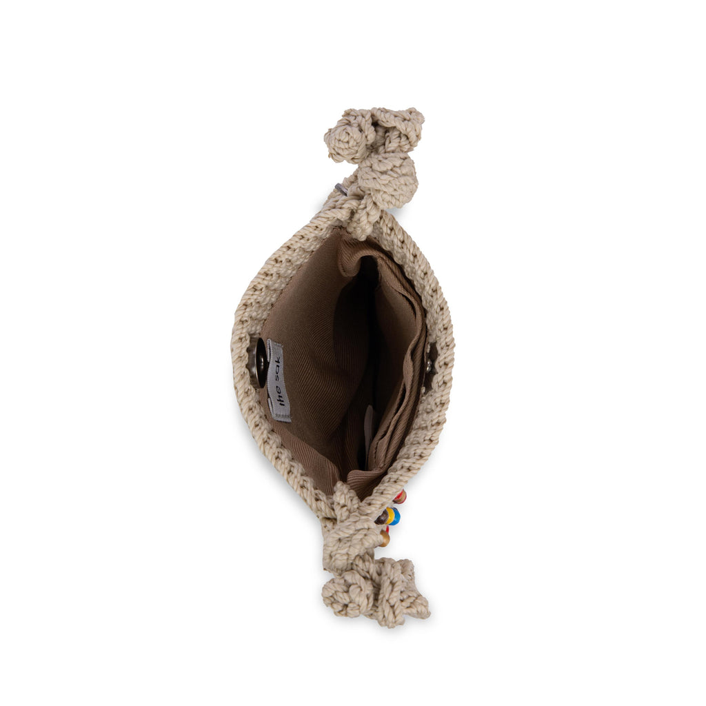 The Sak Demi Micro Bag - Hand Crochet - Ecru Bead