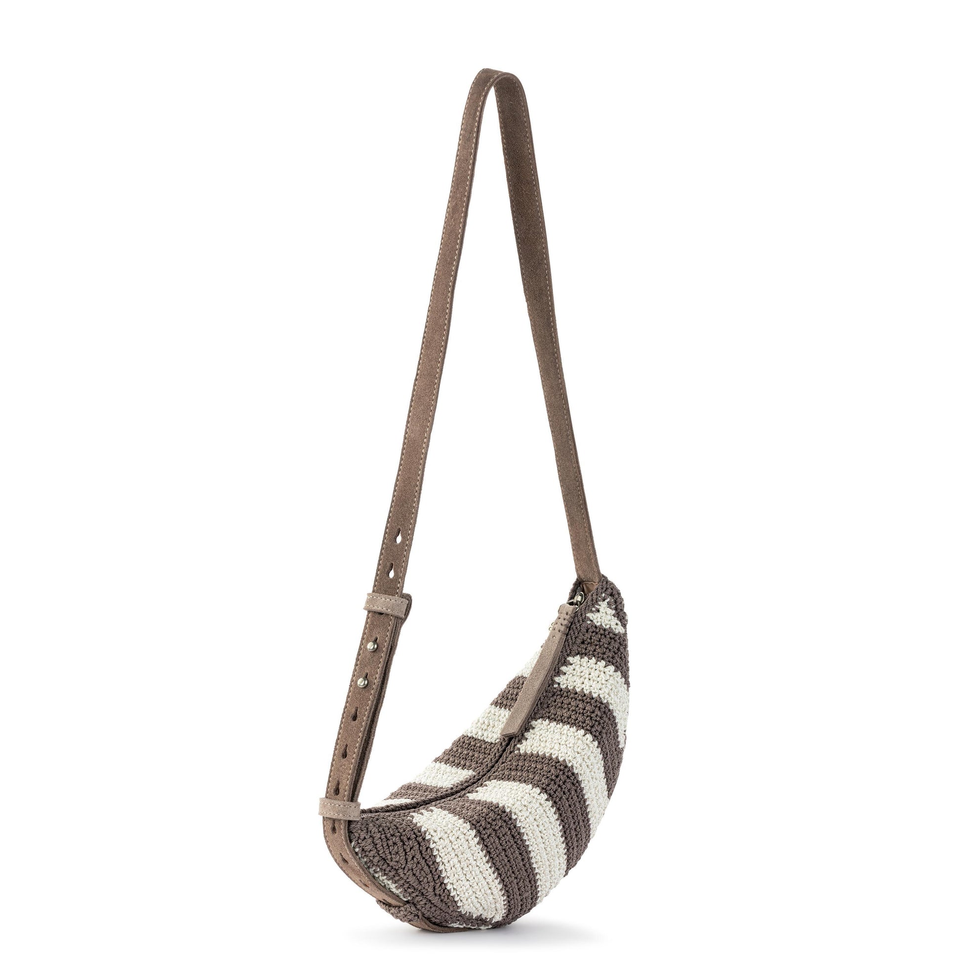 The Sak Tess Sling Bag Crochet - |Mushroom Stripe|