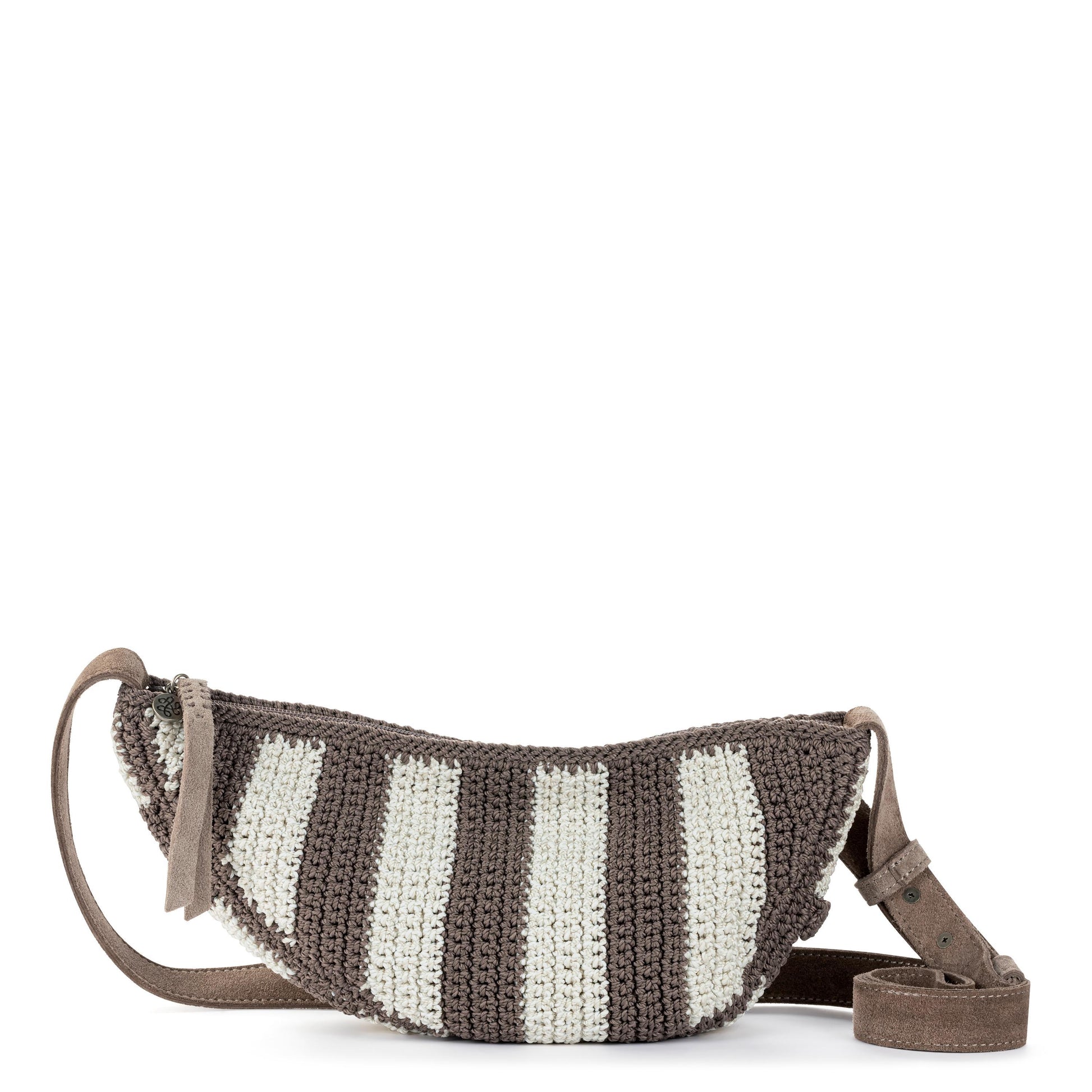 The Sak Tess Sling Bag Crochet - |Mushroom Stripe|