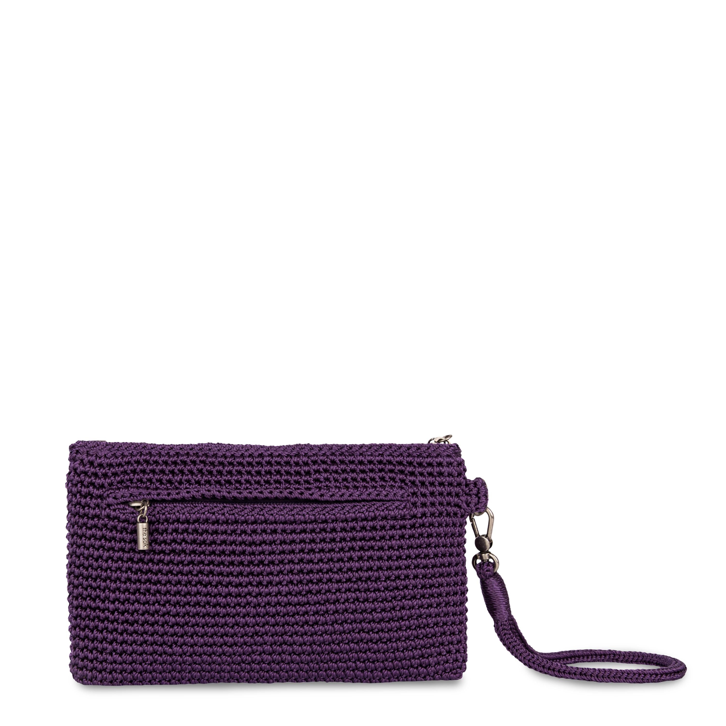 The Sak Vita Wristlet - Hand Crochet - Aubergine XO