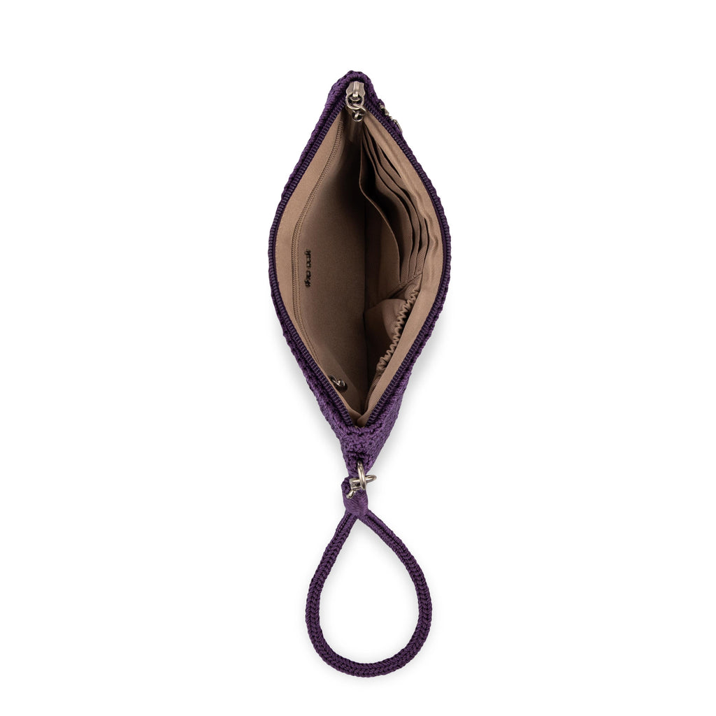 The Sak Vita Wristlet - Hand Crochet - Aubergine XO