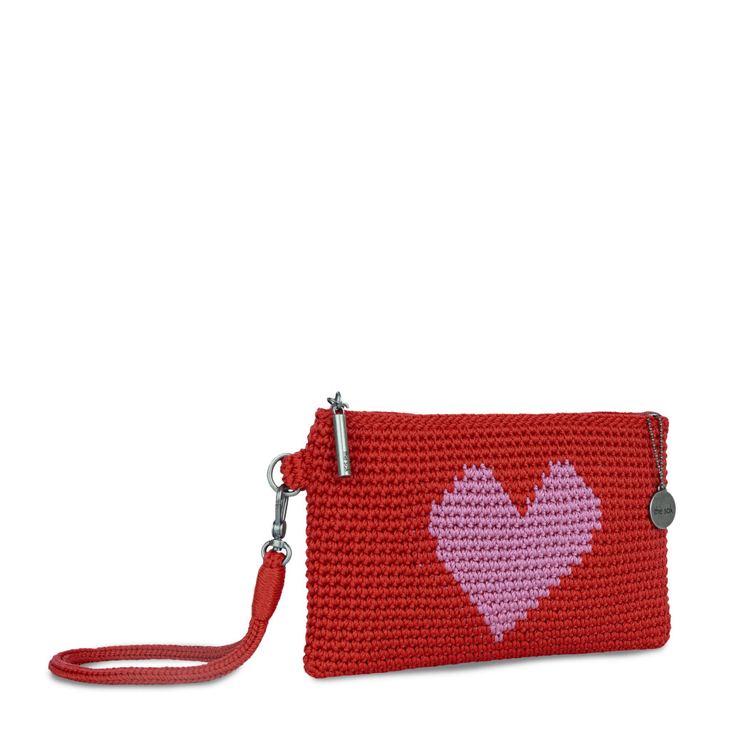 The Sak Vita Wristlet - Hand Crochet - Scarlet Heart
