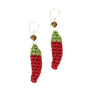 Cyrus Charm Earrings - Hand Crochet - Chili Peppers