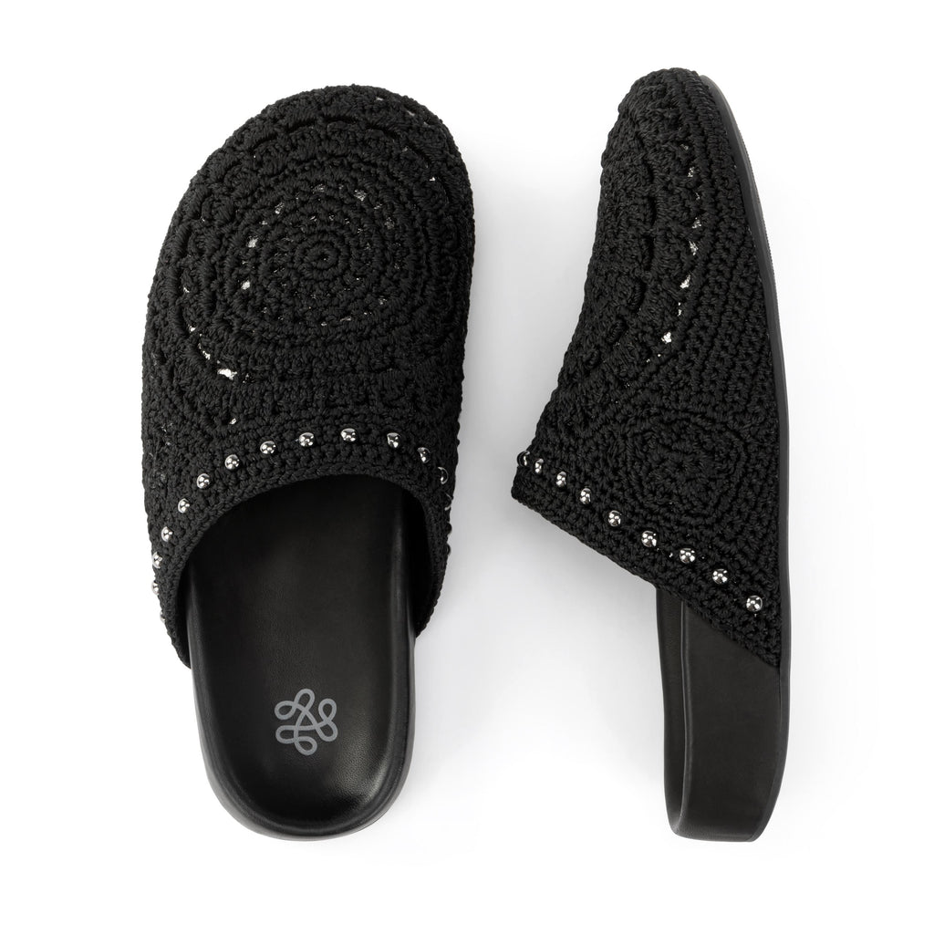 The Sak Bolinas Clog - Hand Crochet - Black Medallion