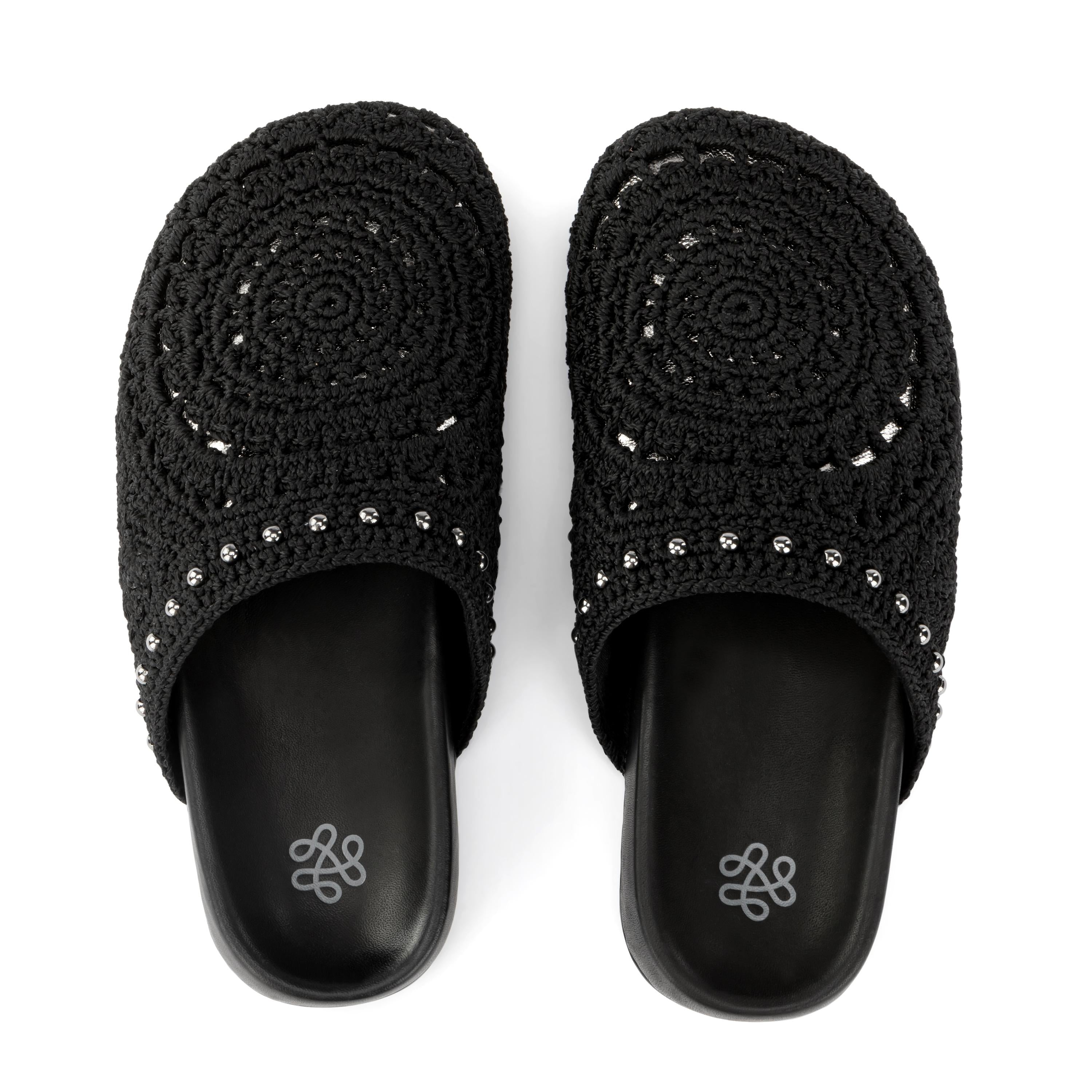 Bolinas Clog - Hand Crochet - Black Multi Beads
