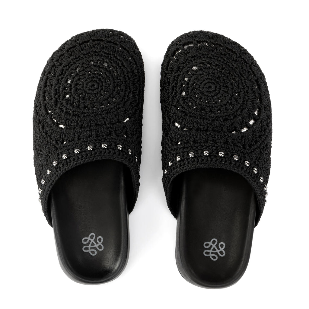 The Sak Bolinas Clog - Hand Crochet - Black Medallion