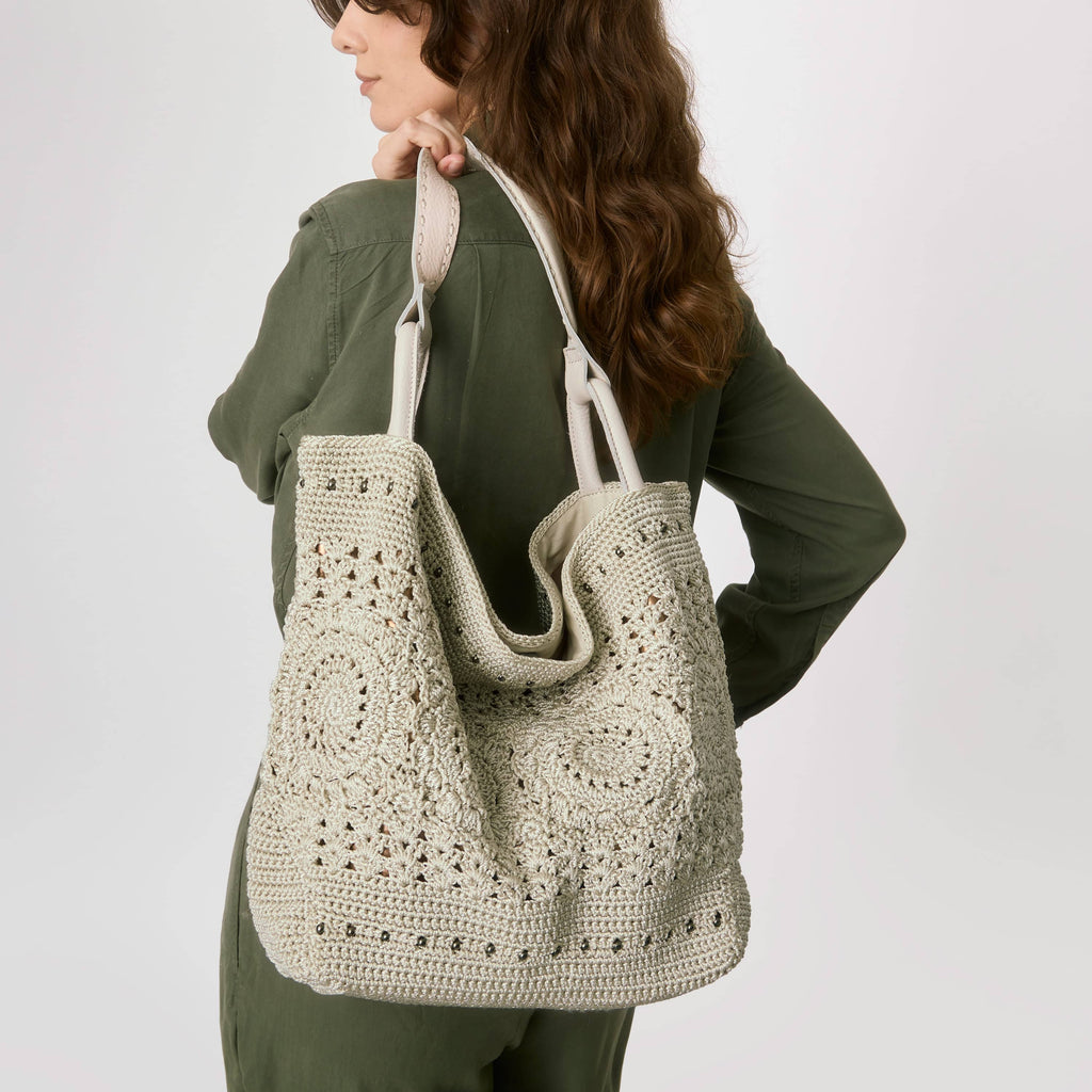 The Sak Los Feliz Large Tote - Hand Crochet - Natural Medallion