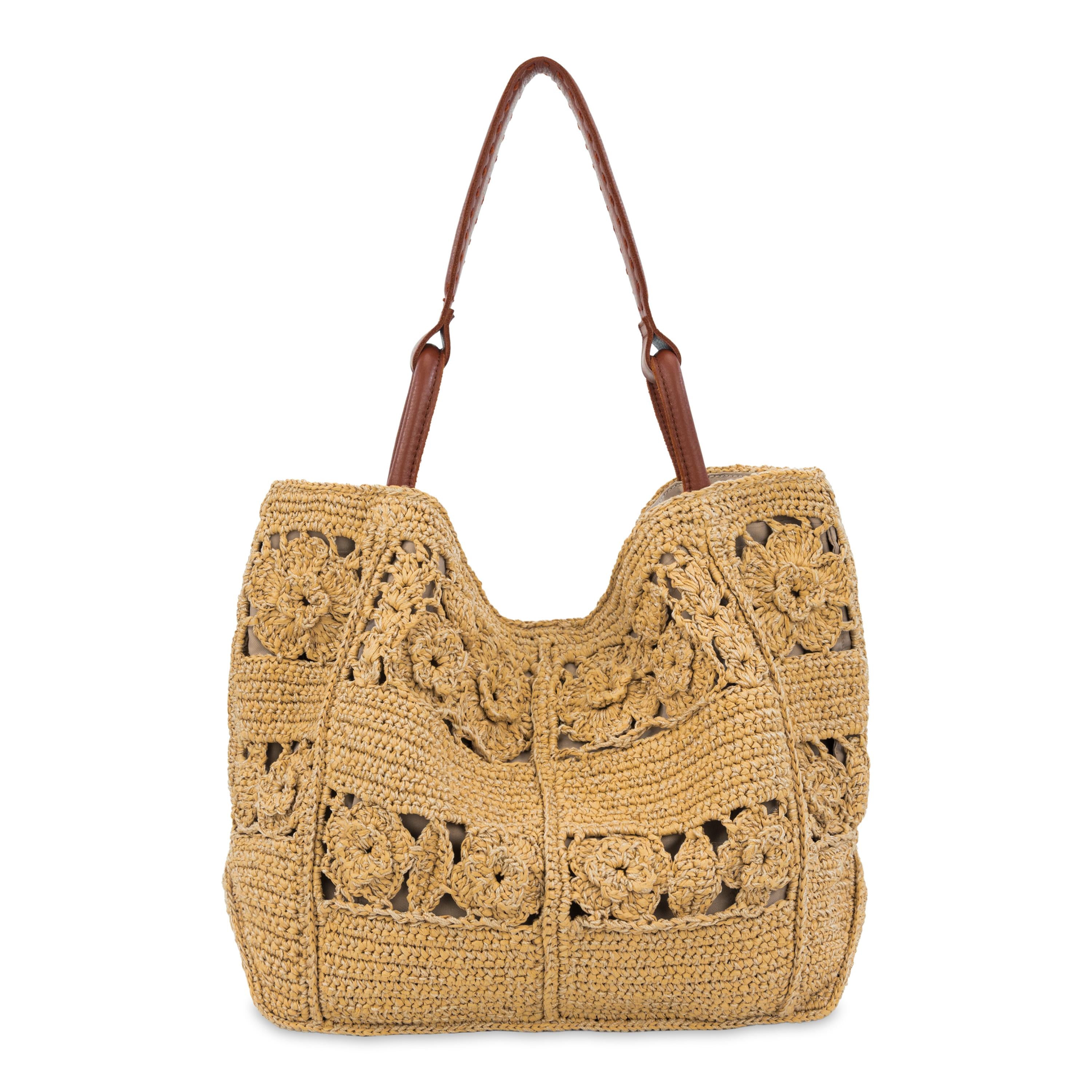 The Sak Los Feliz Large Tote - Hand Crochet - Natural Tonal Flower