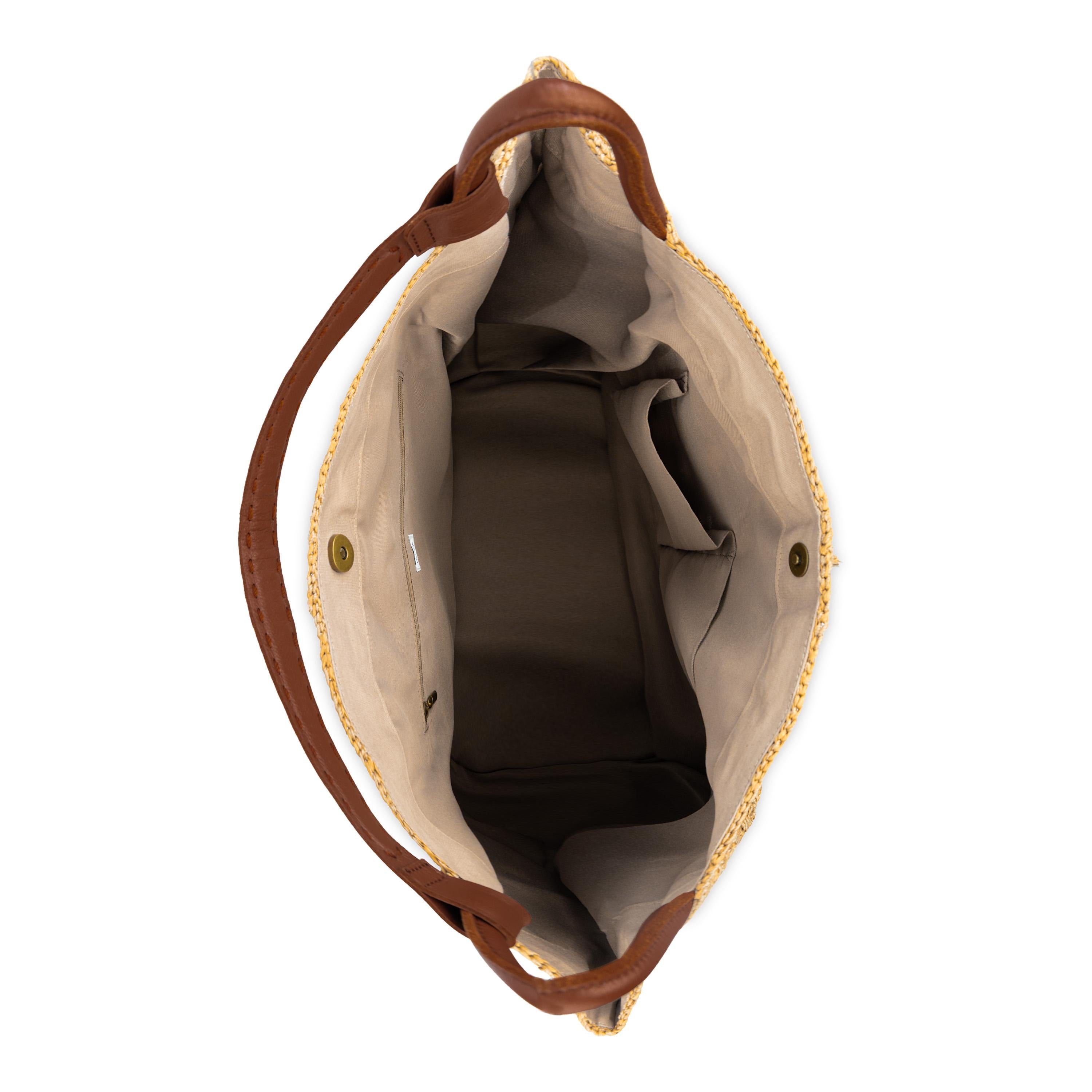 The Sak Los Feliz Large Tote - Hand Crochet - Natural Tonal Flower