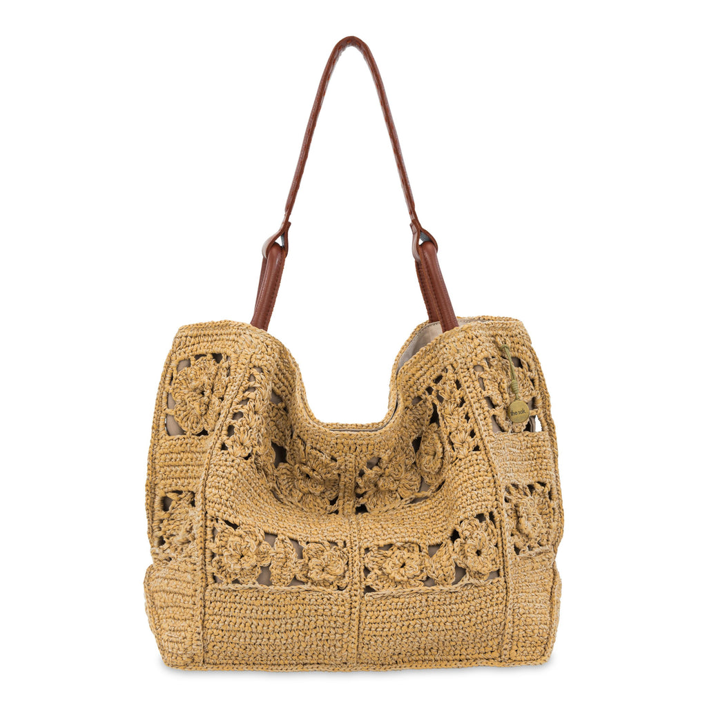 The Sak Los Feliz Large Tote - Hand Crochet - Natural Tonal Flower