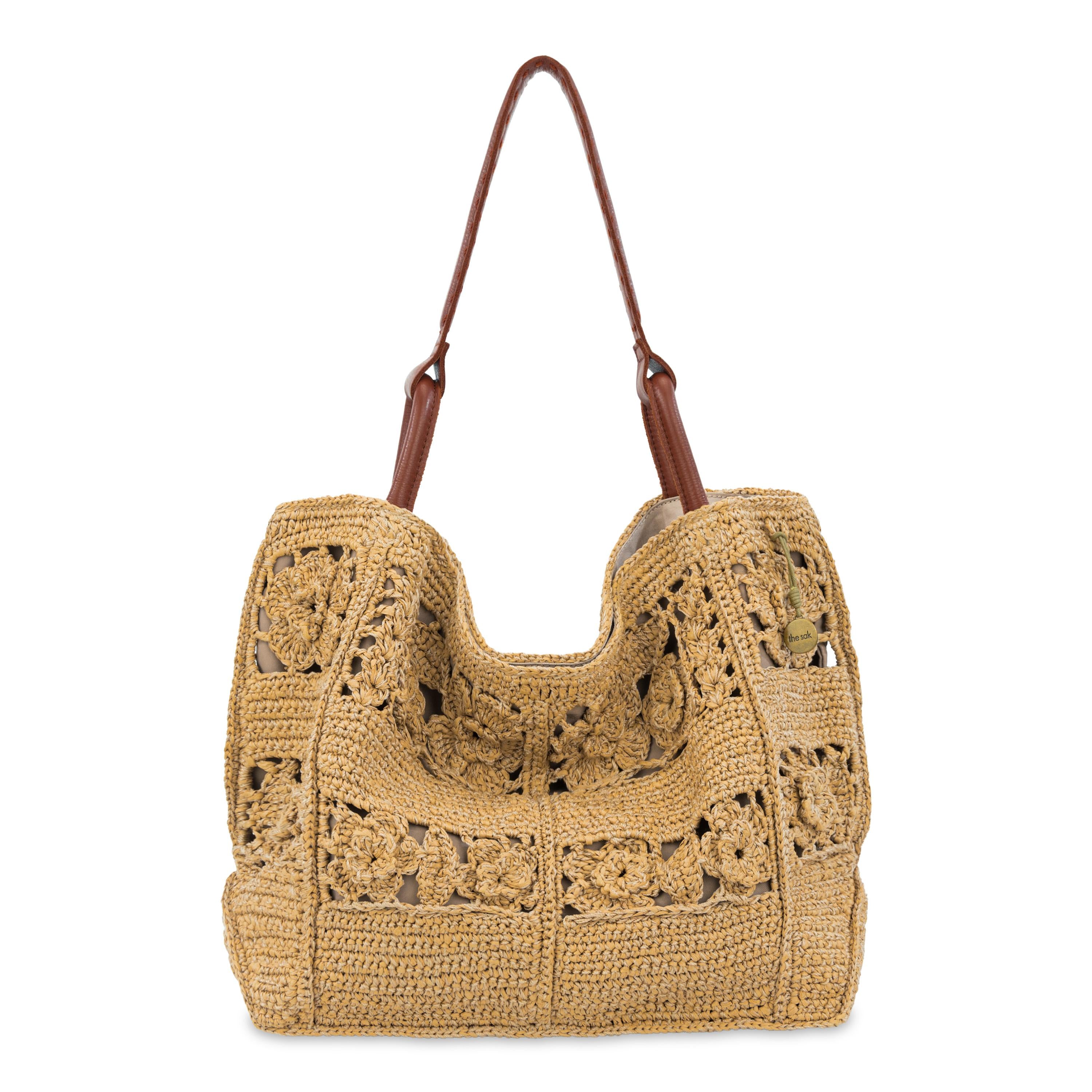 The Sak Los Feliz Large Tote - Hand Crochet - Natural Tonal Flower