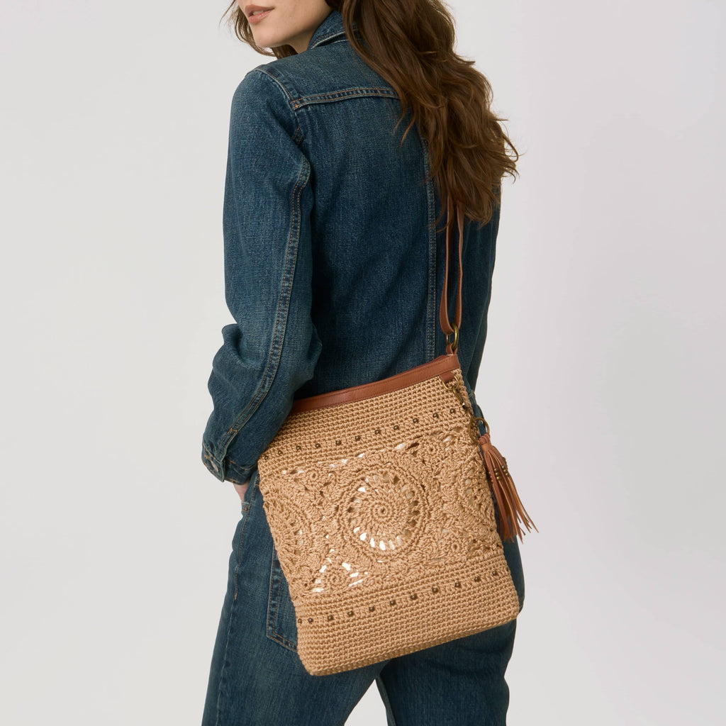 The Sak Lucia Crossbody - Hand Crochet - Bamboo Medallion