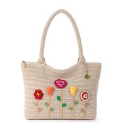 Crafted Classic Carryall - Hand Crochet - Flower Ecru