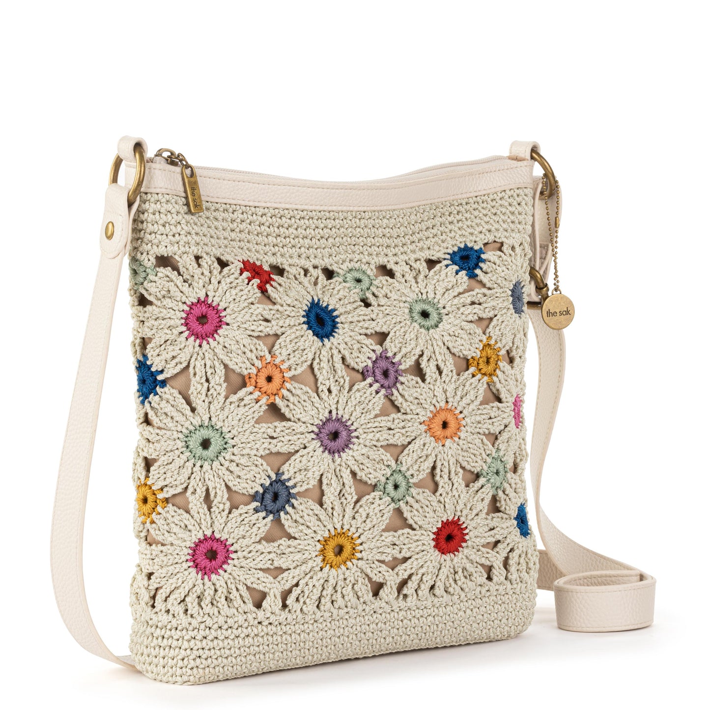 The Sak Lucia Crossbody Crochet - |Natural Multi Flowers|