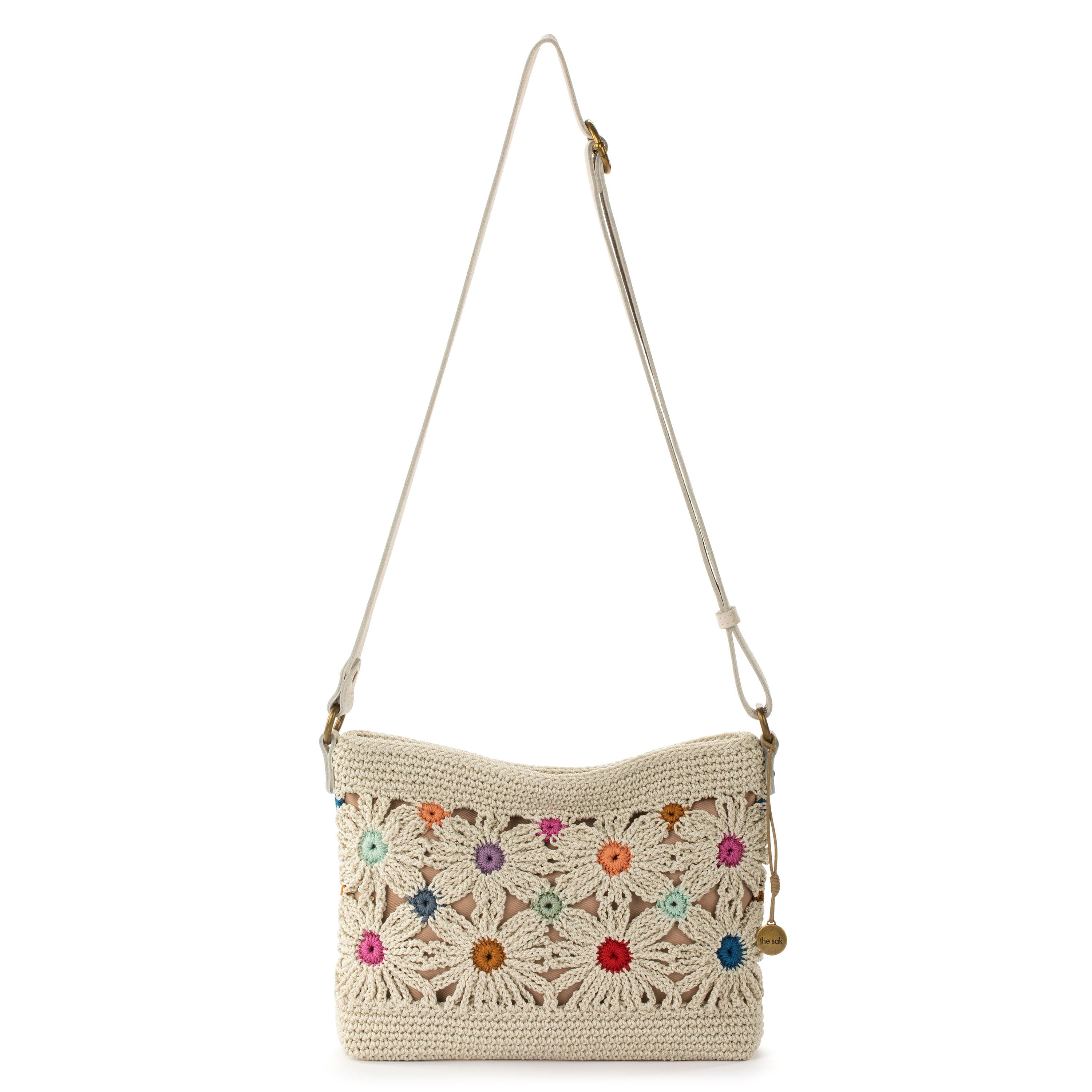 The Sak Melrose Crossbody - Hand Crochet - Natural Multi Flowers