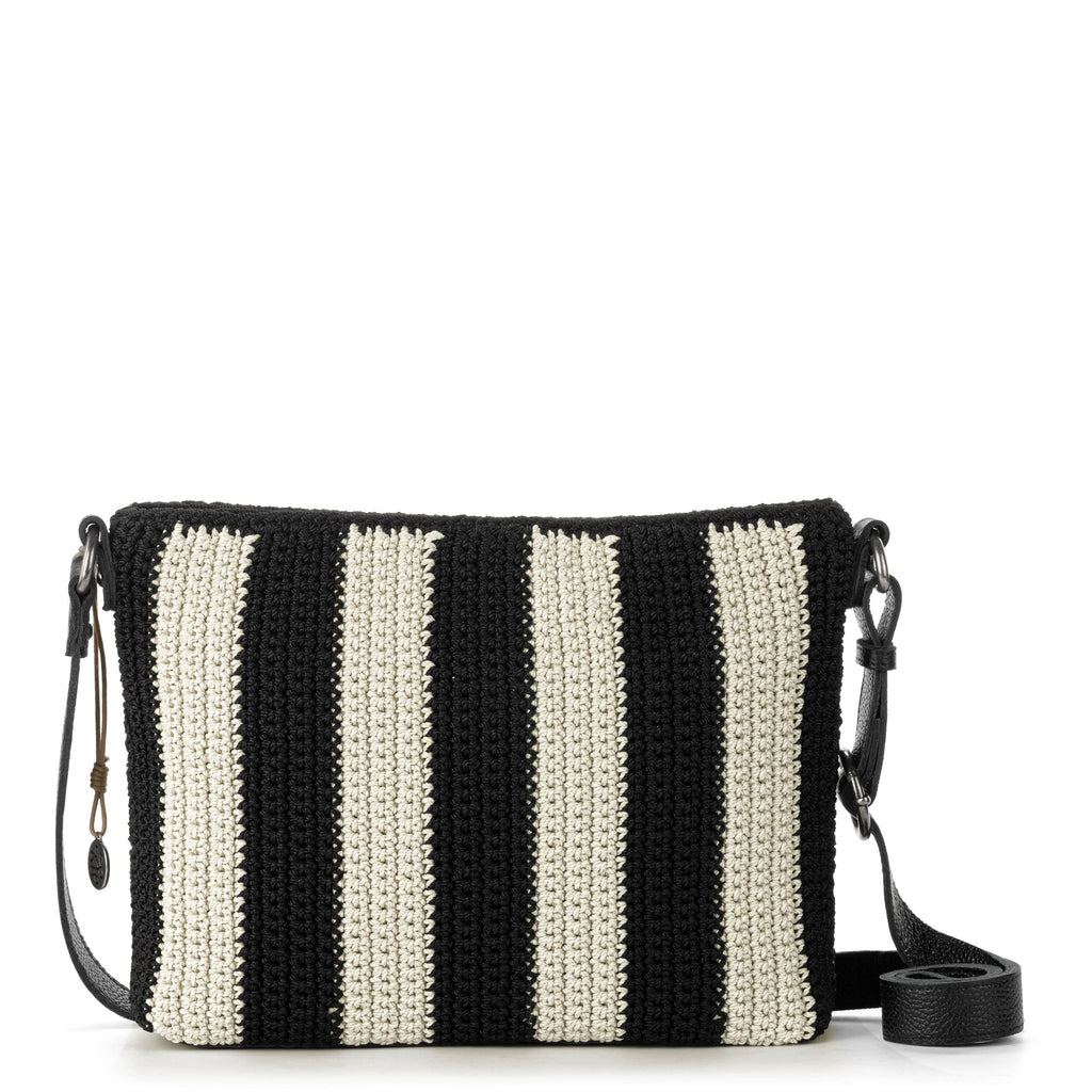 The Sak Melrose Crossbody - Hand Crochet - Black Stripe