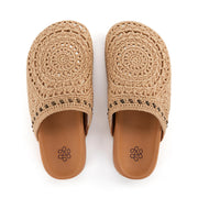Bolinas Clog - Hand Crochet - Bamboo Medallion