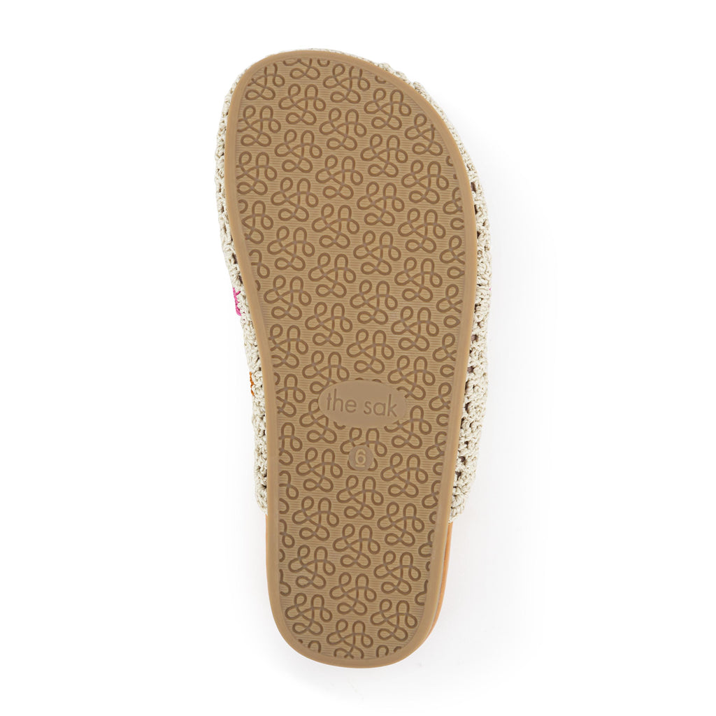 The Sak Bolinas Clog - Hand Crochet - Natural Multi Flowers