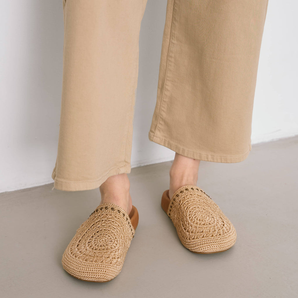The Sak Bolinas Clog - Hand Crochet - Natural Multi Flowers