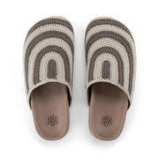 Bolinas Clog - Hand Crochet - Mushroom Stripe