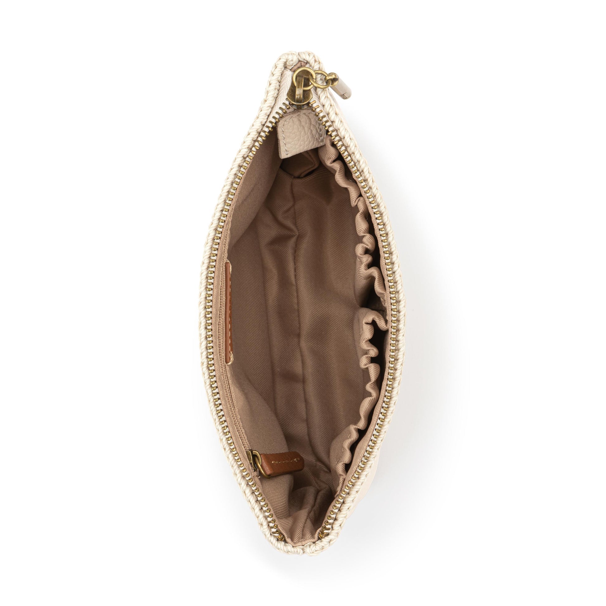 The Sak Essential Medium Pouch Leather - |Stone|