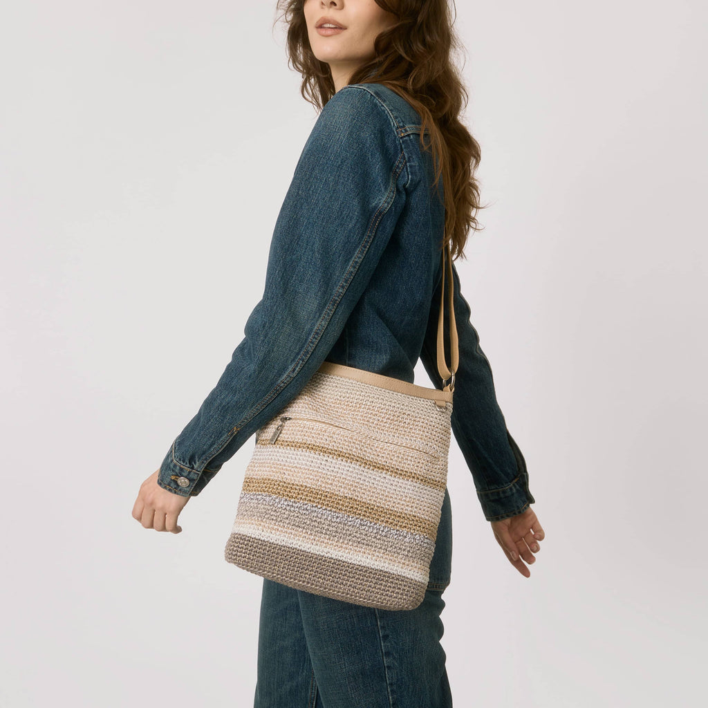 The Sak Lucia Crossbody - Hand Crochet - Sand Stripe