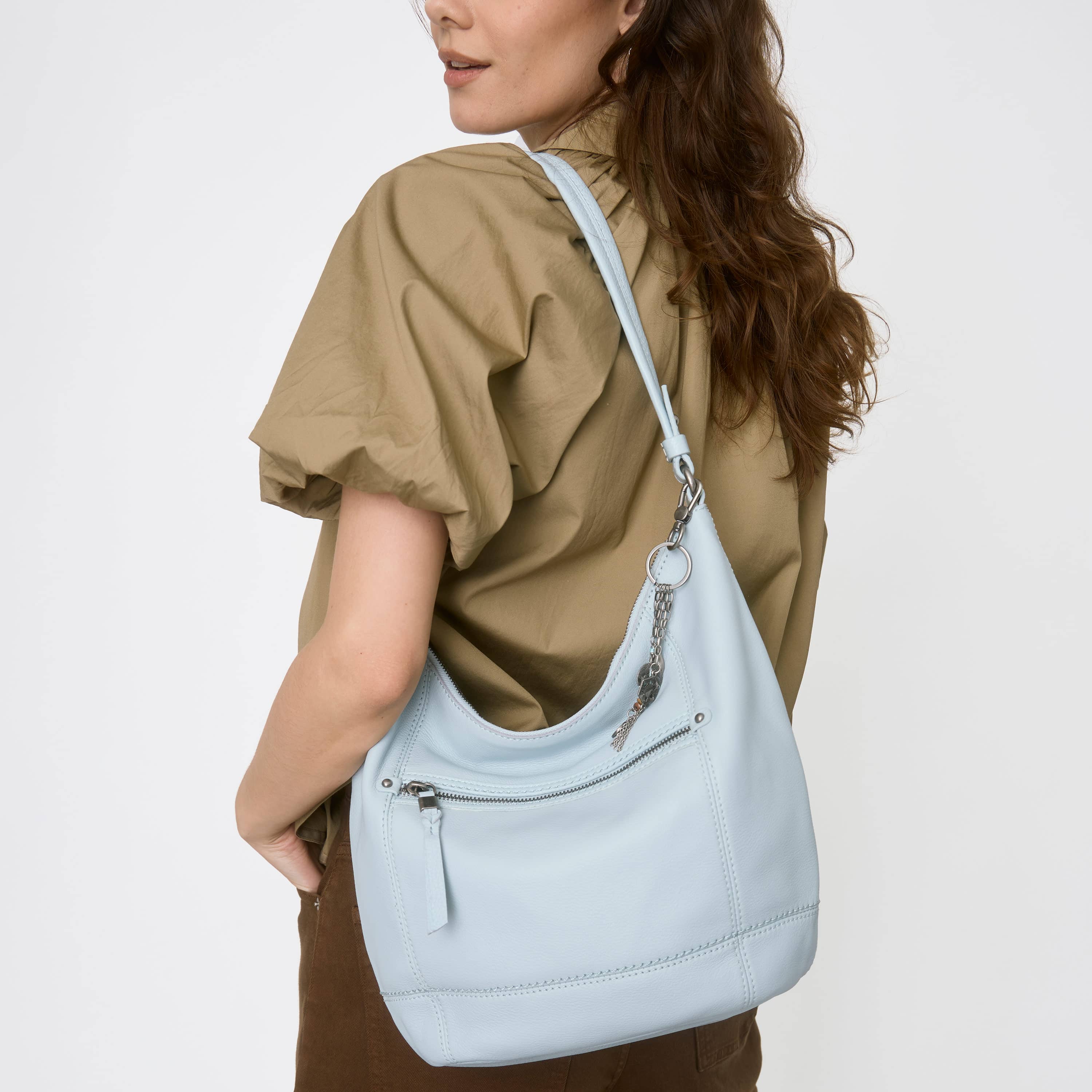 The Sak Sequoia Hobo - Leather - Ice Blue