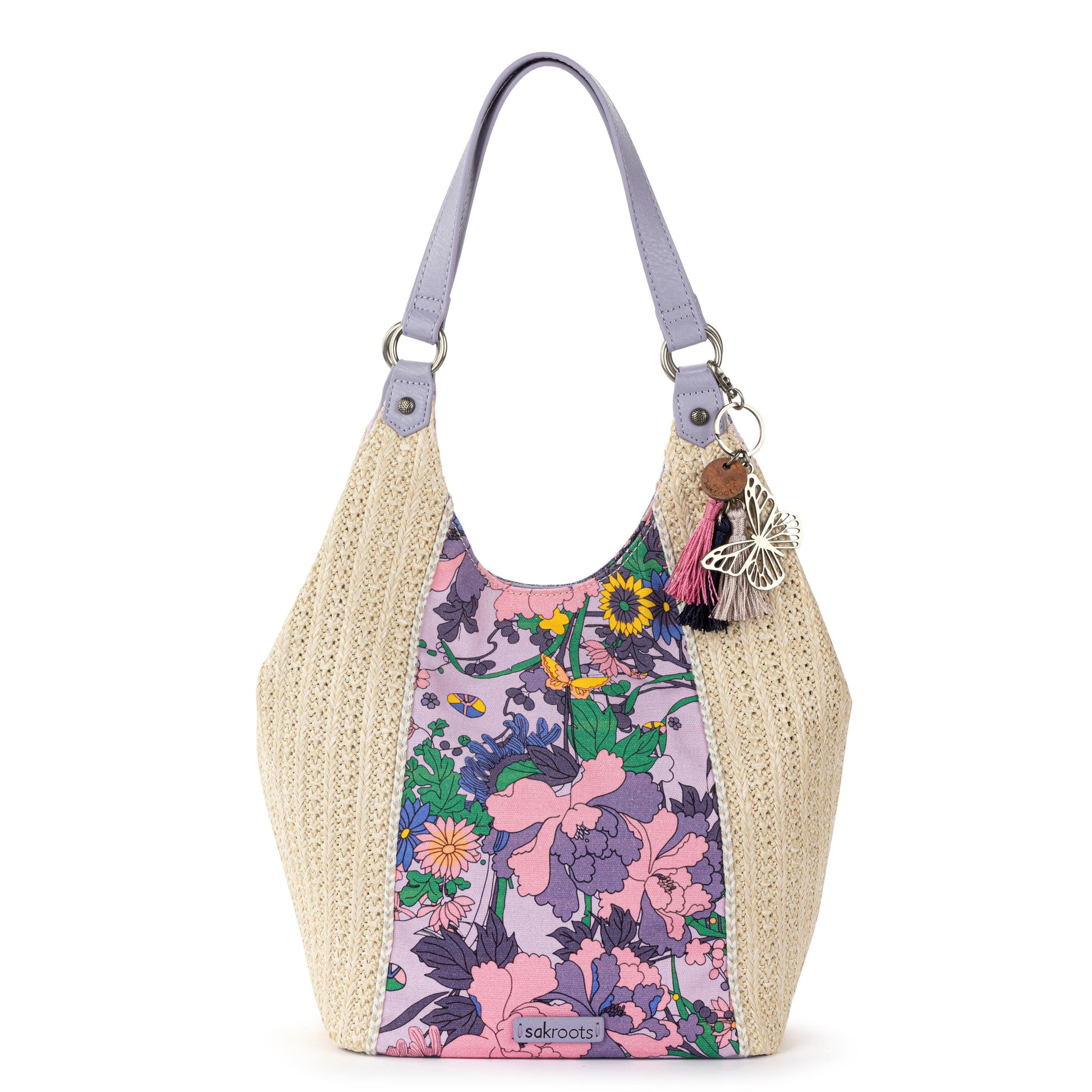 Sakroots Roma Shopper Straw - |Orchid Flower Power|