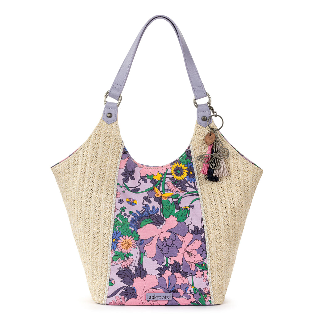Sakroots Roma Shopper - Straw - Orchid Flower Power