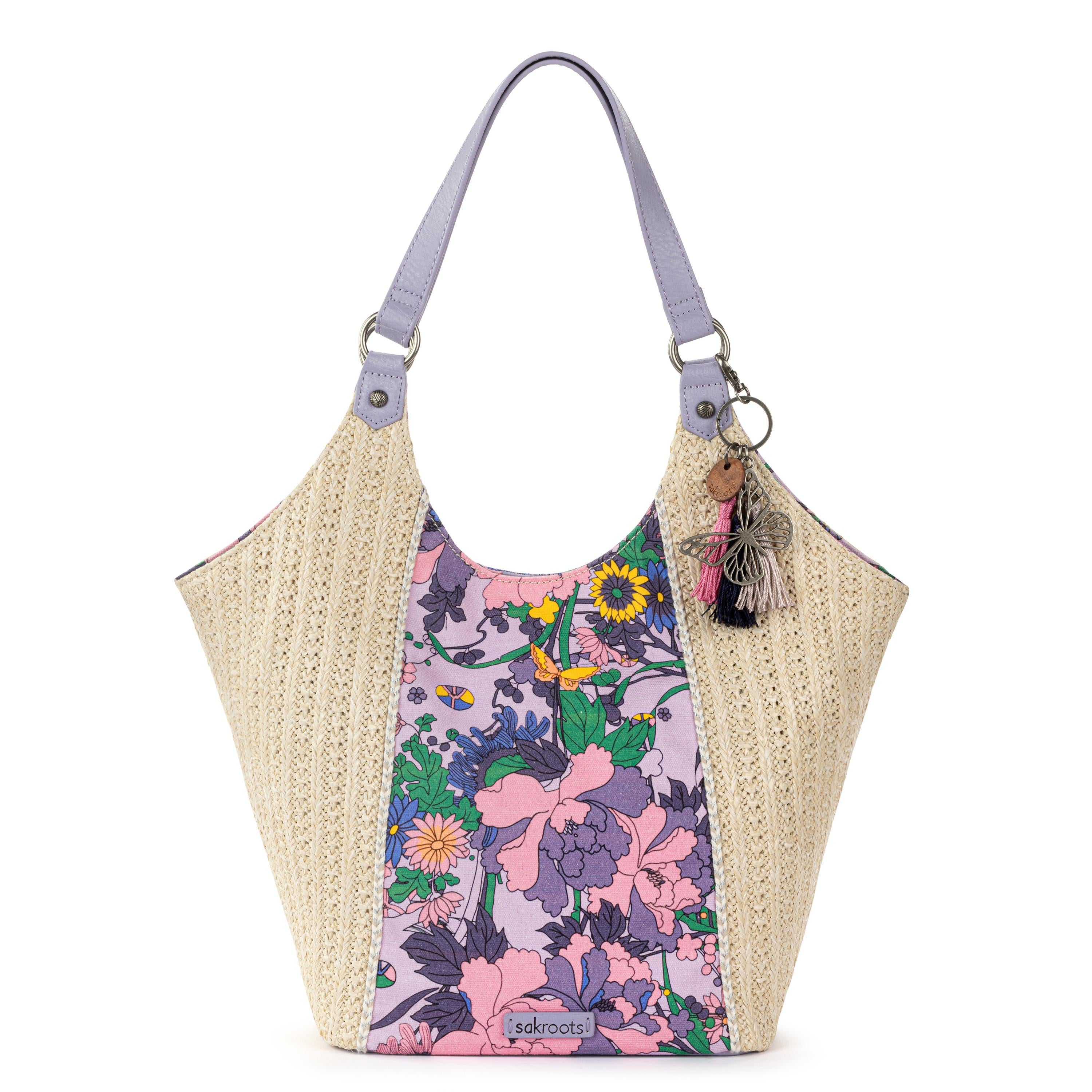 Sakroots Roma Shopper - Straw - Orchid Flower Power