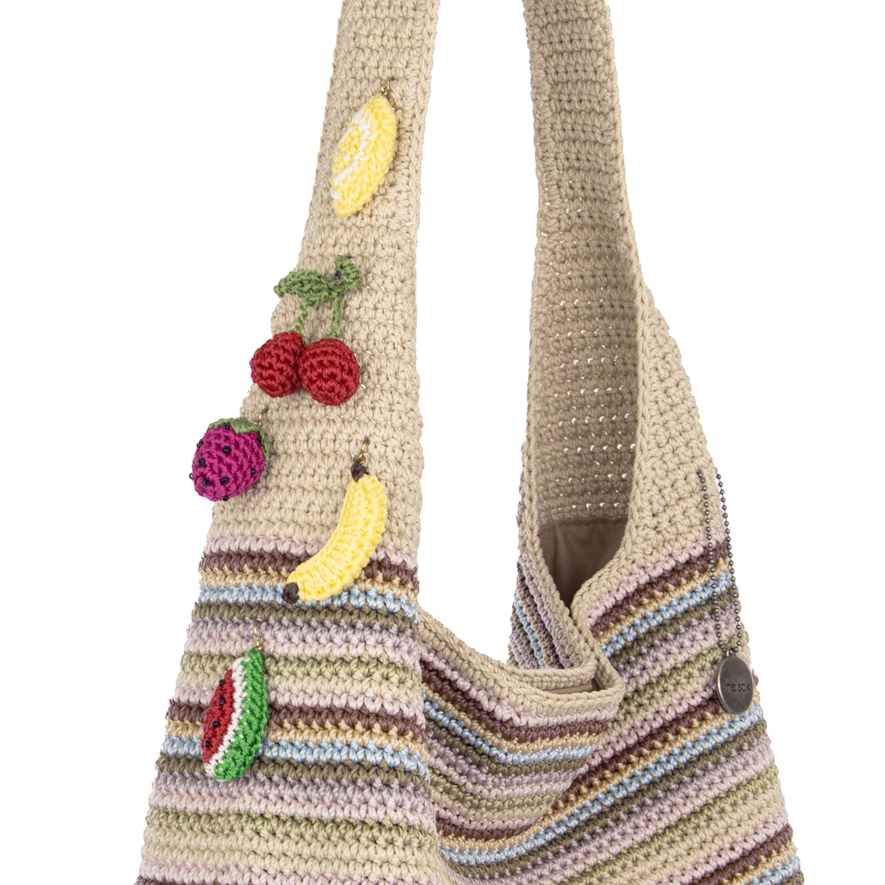 The Sak 120 Hobo - Hand Crochet - Pink Multi Stripe
