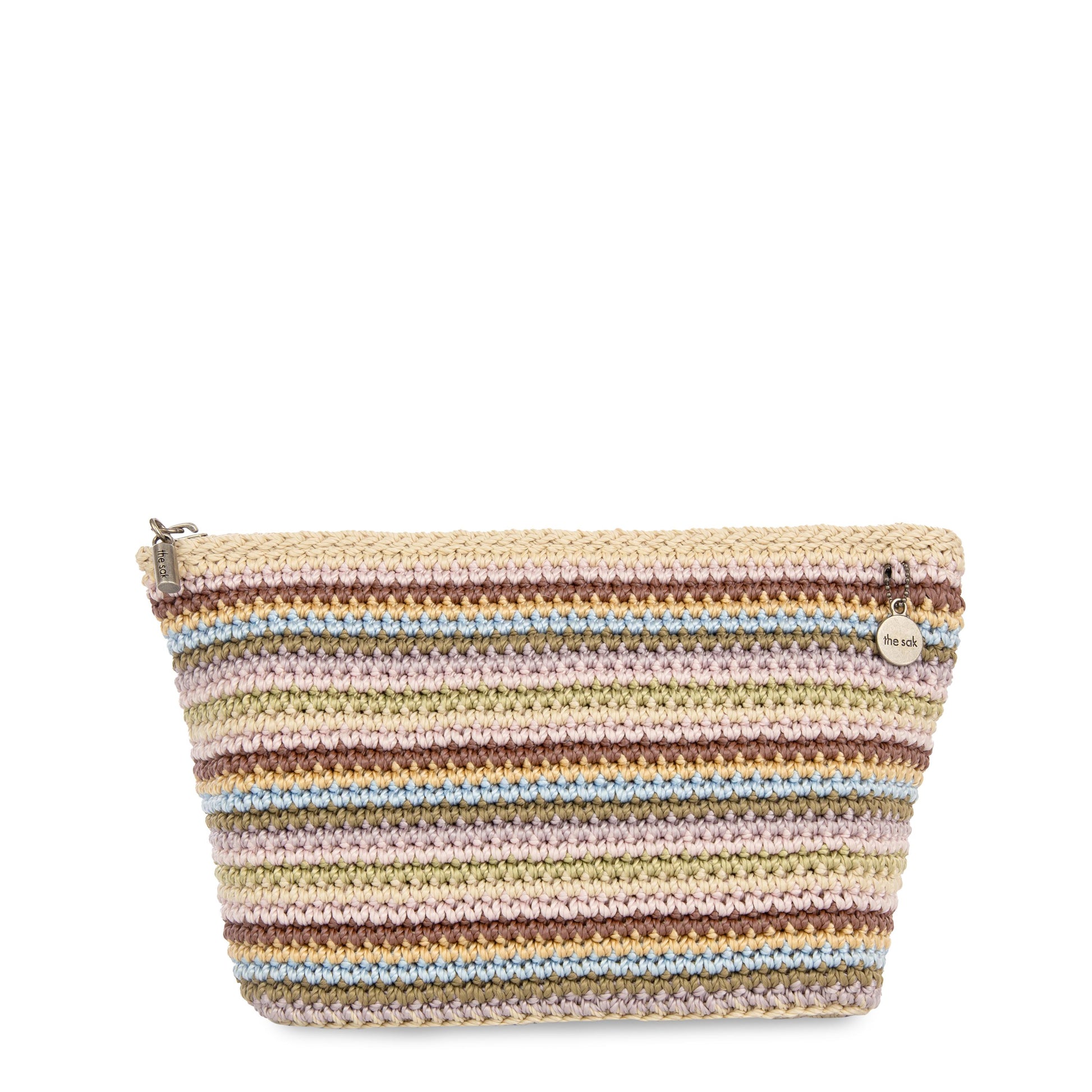 The Sak Essential Medium Pouch Crochet - |Pink Multi Stripe|