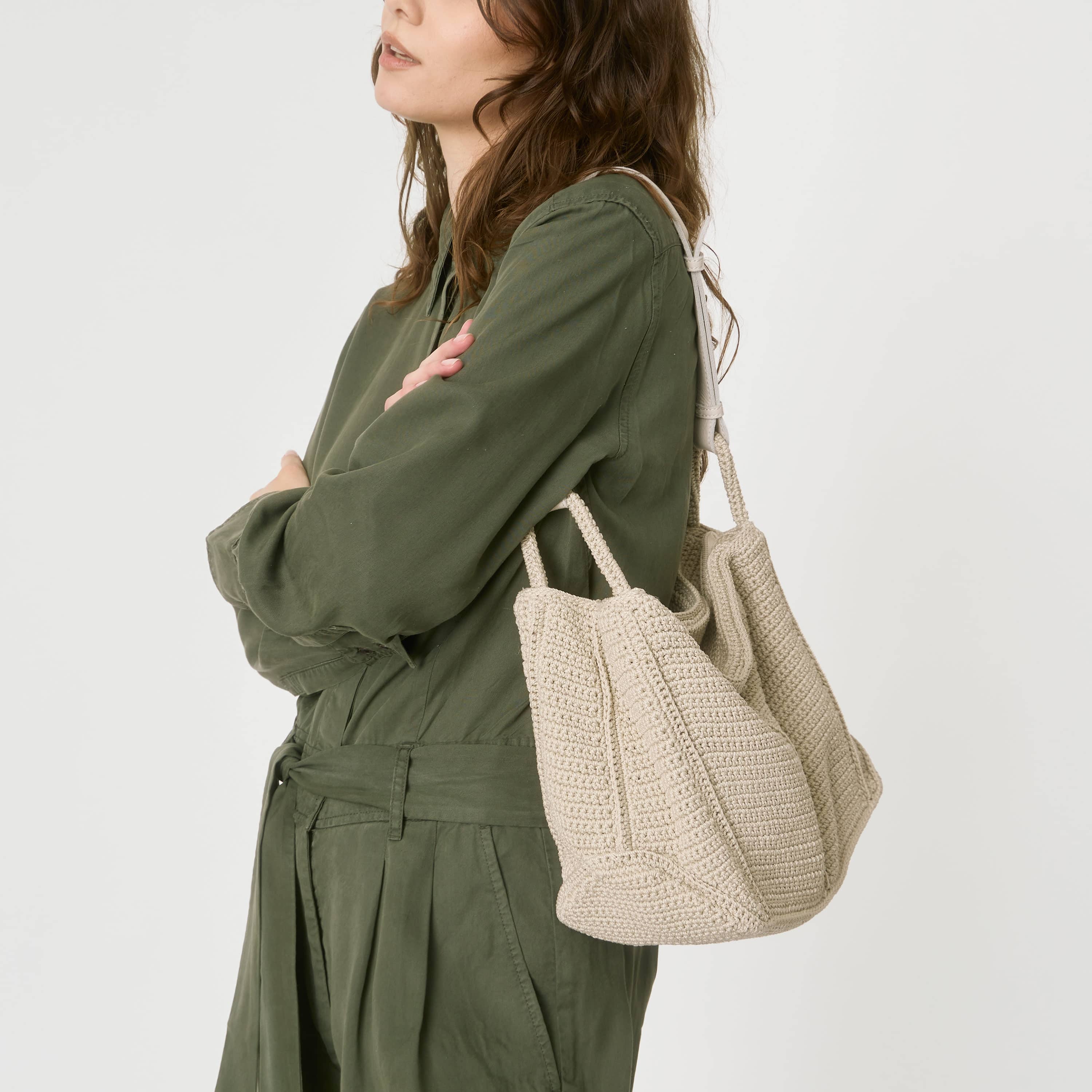 The Sak Los Feliz Hobo - Hand Crochet - Ecru