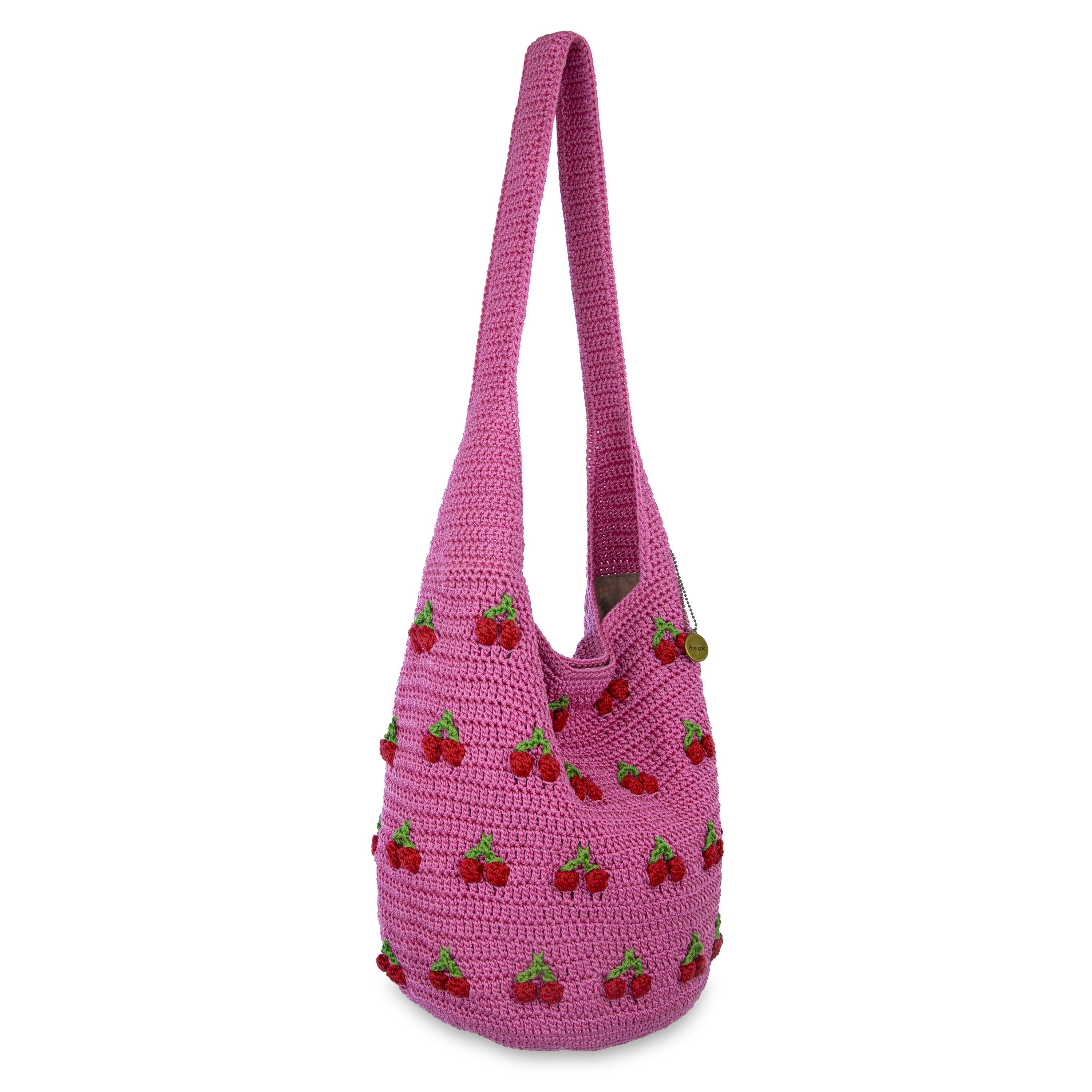 The Sak 120 Hobo - Hand Crochet - Pink Cherries