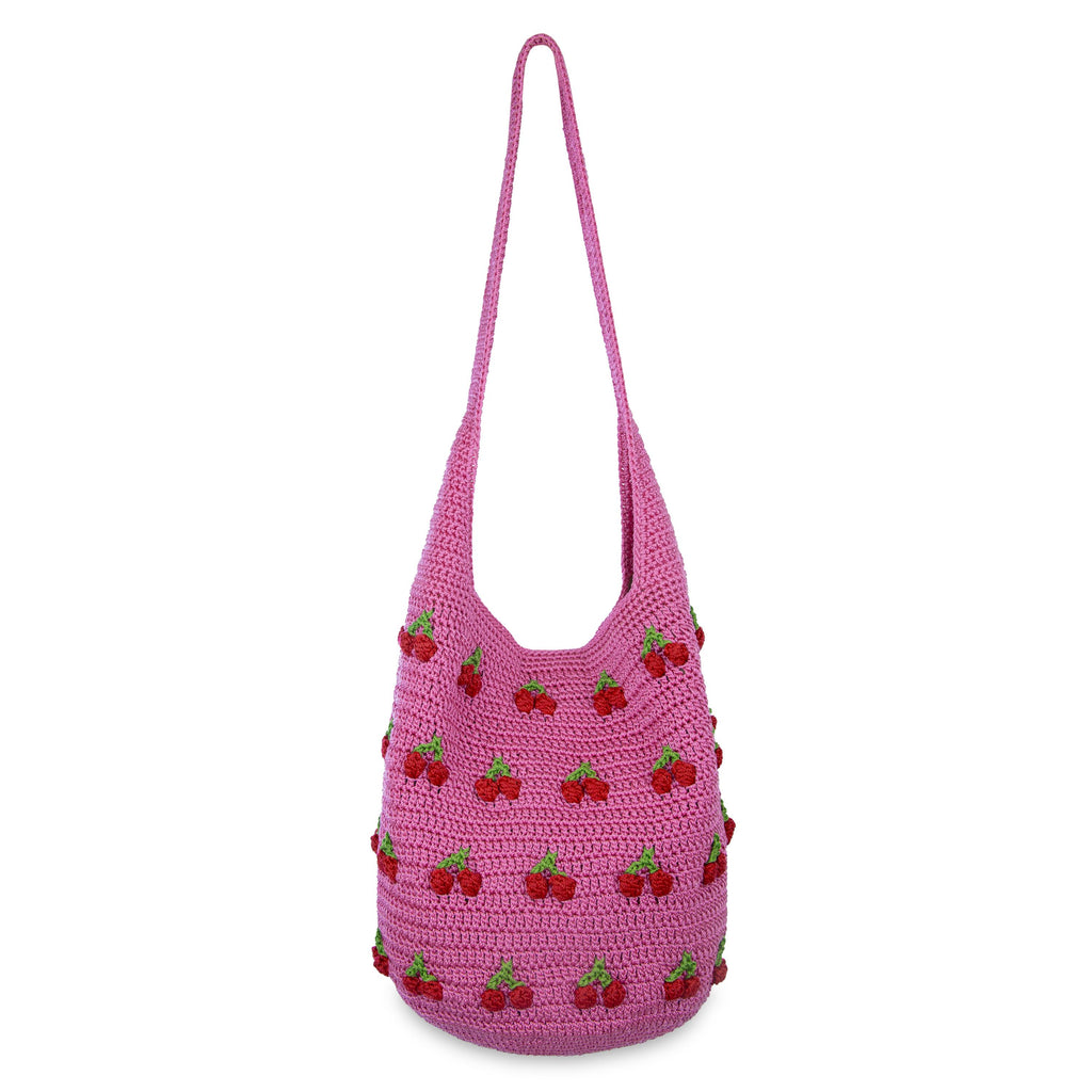The Sak 120 Hobo - Hand Crochet - Pink Cherries