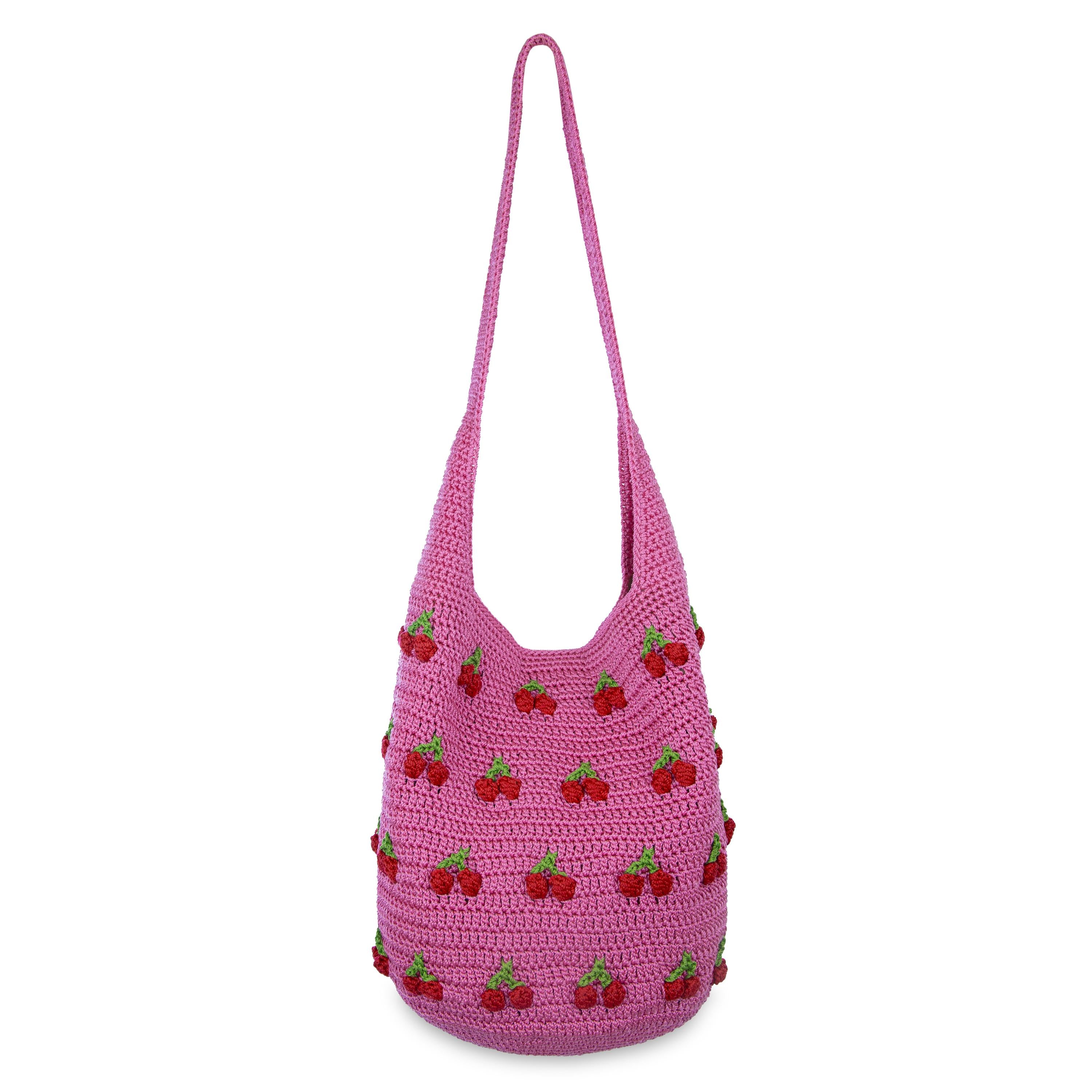 The Sak 120 Hobo - Hand Crochet - Pink Cherries