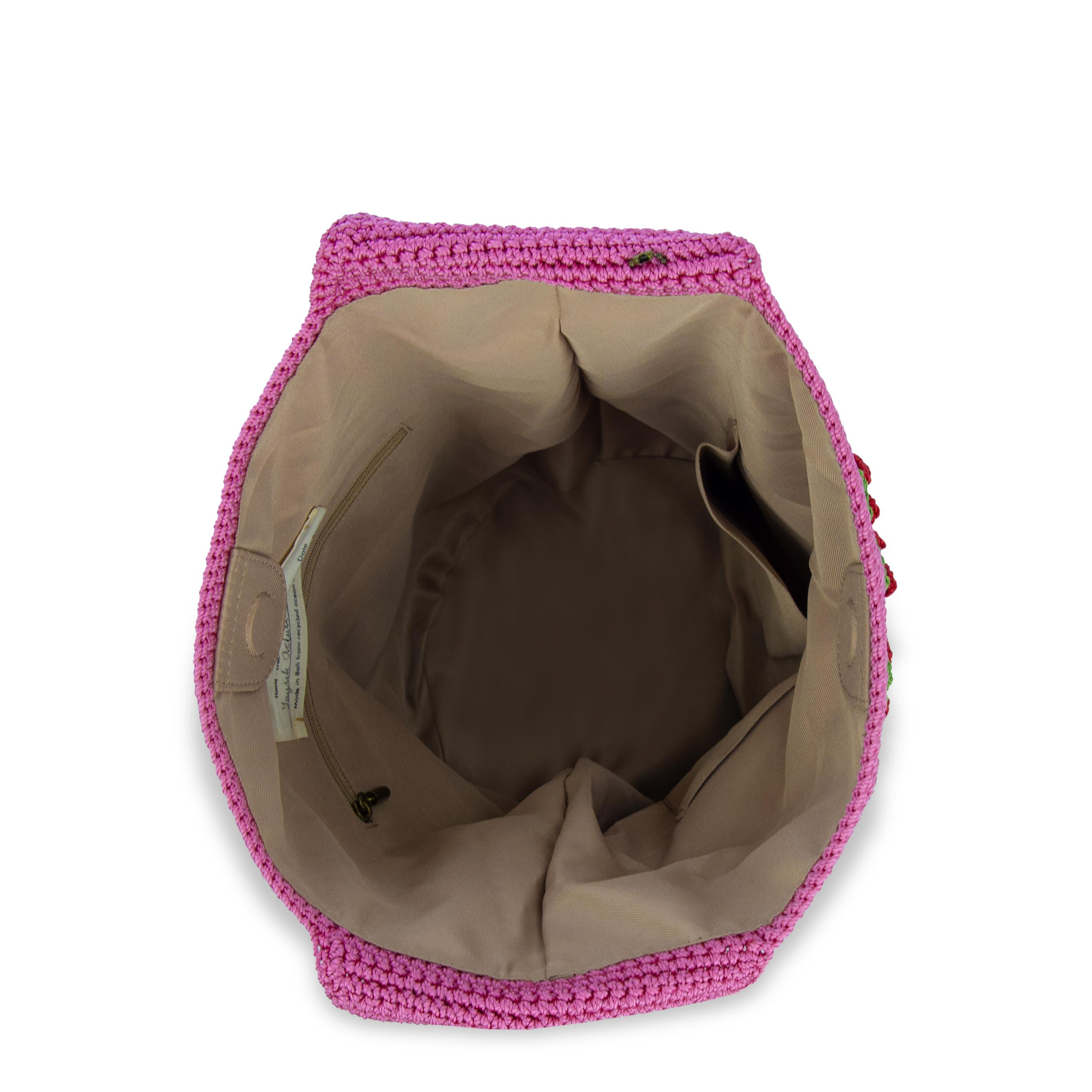 The Sak 120 Hobo - Hand Crochet - Pink Cherries