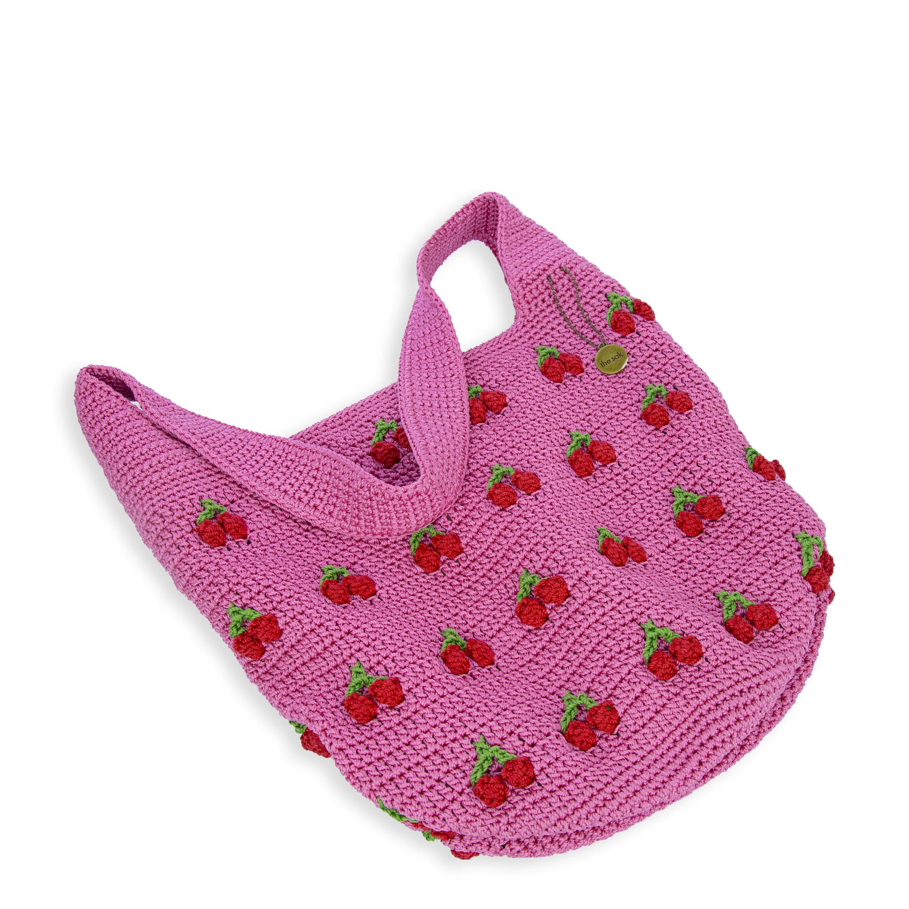 The Sak 120 Hobo - Hand Crochet - Pink Cherries