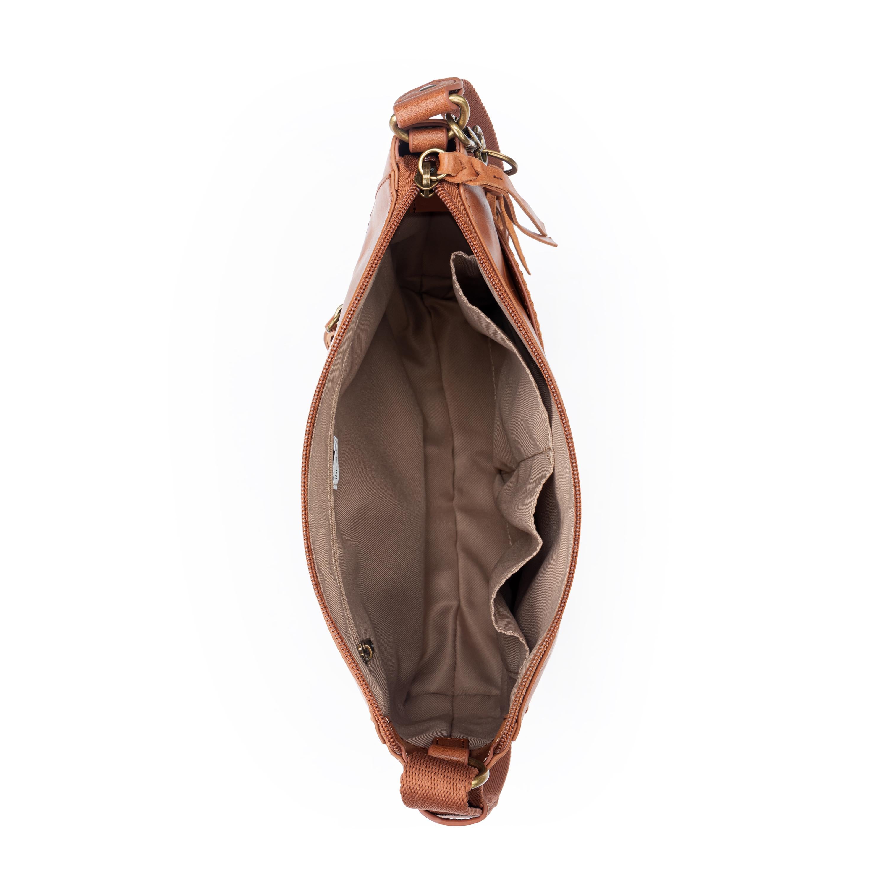 The Sak Alameda Crossbody - Leather - Tobacco Floral Embossed