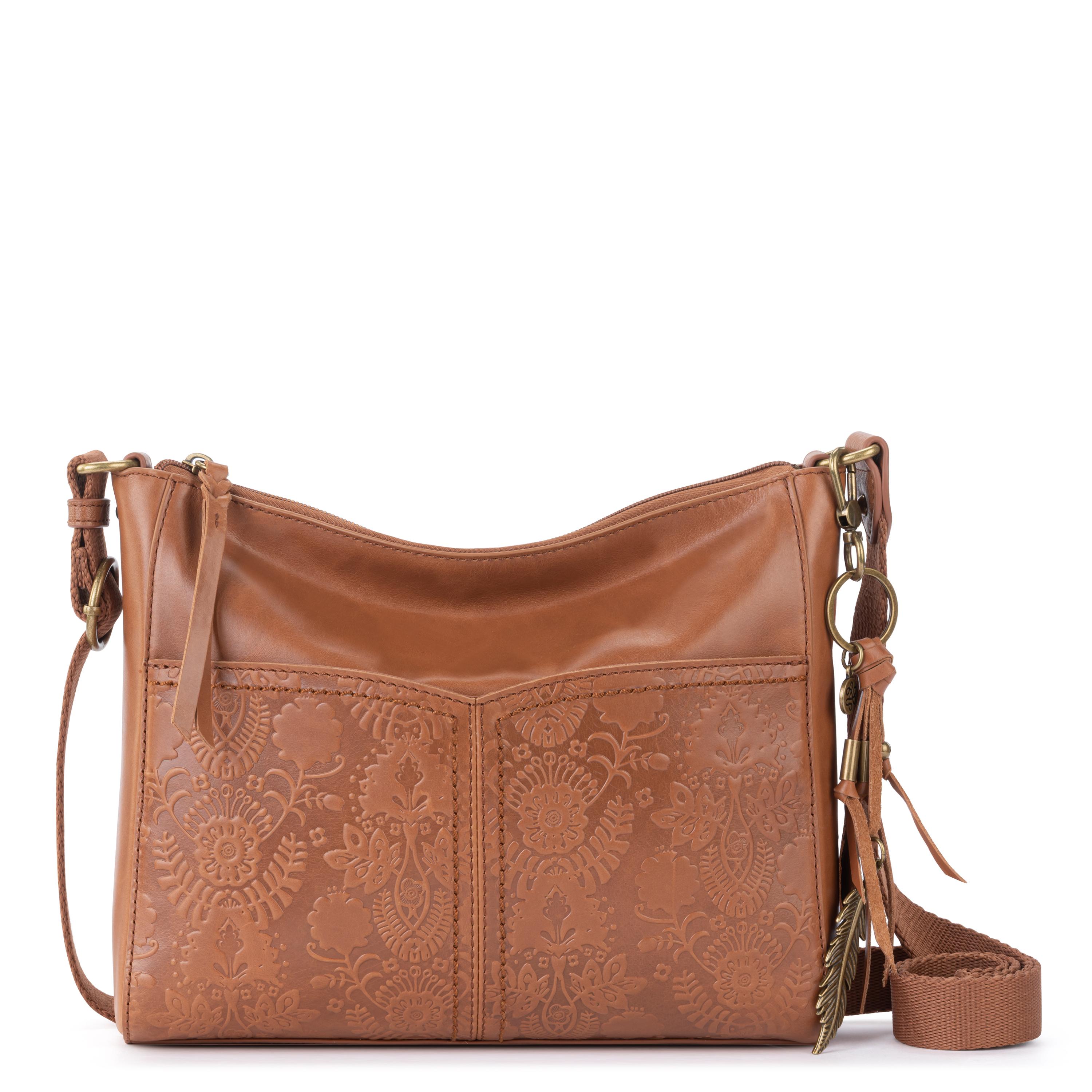 The Sak Alameda Crossbody - Leather - Tobacco Floral Embossed