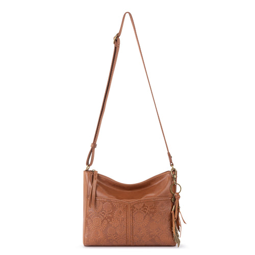 The Sak Alameda Crossbody - Leather - Tobacco Floral Embossed