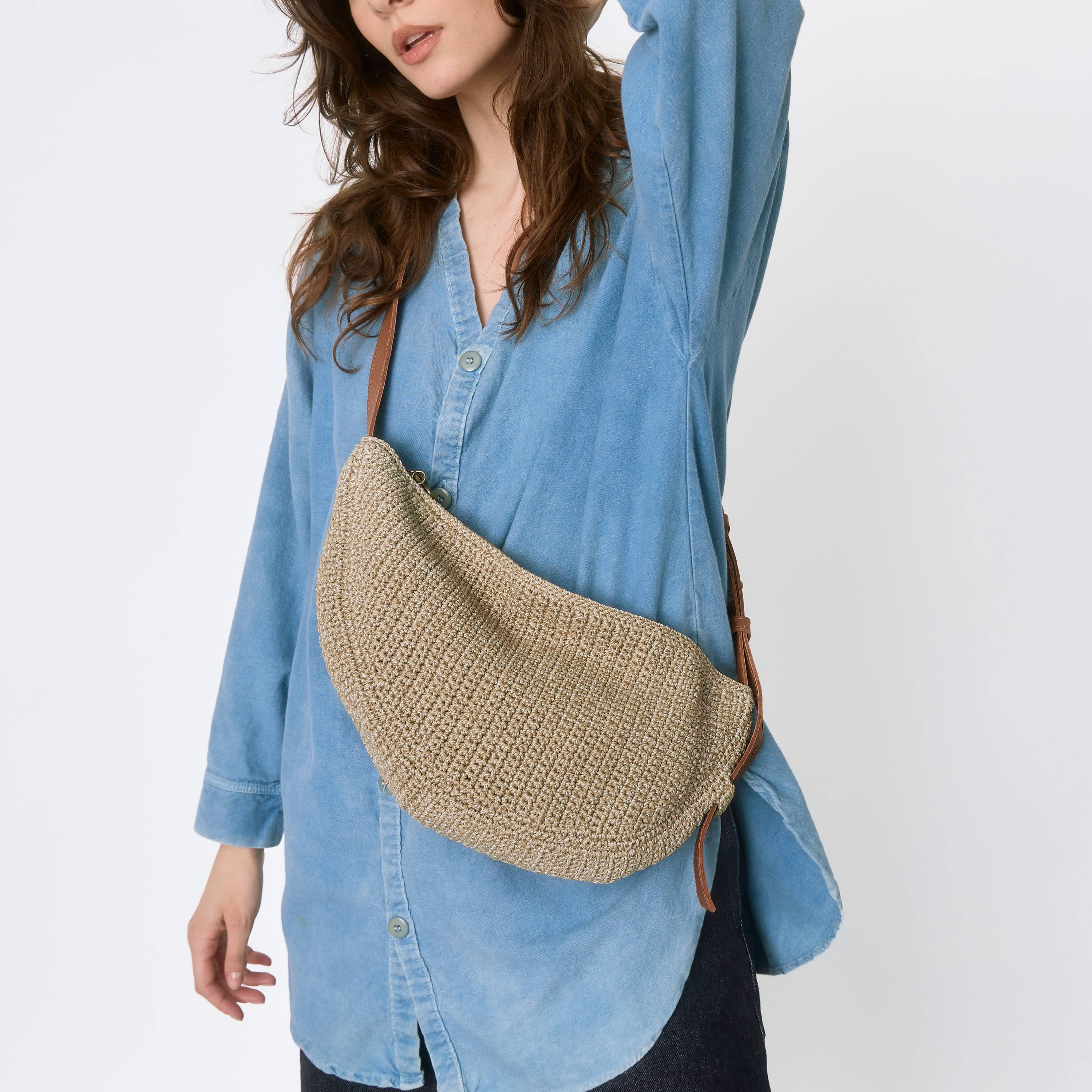 The Sak Tess Large Sling - Hand Crochet - Bamboo Static