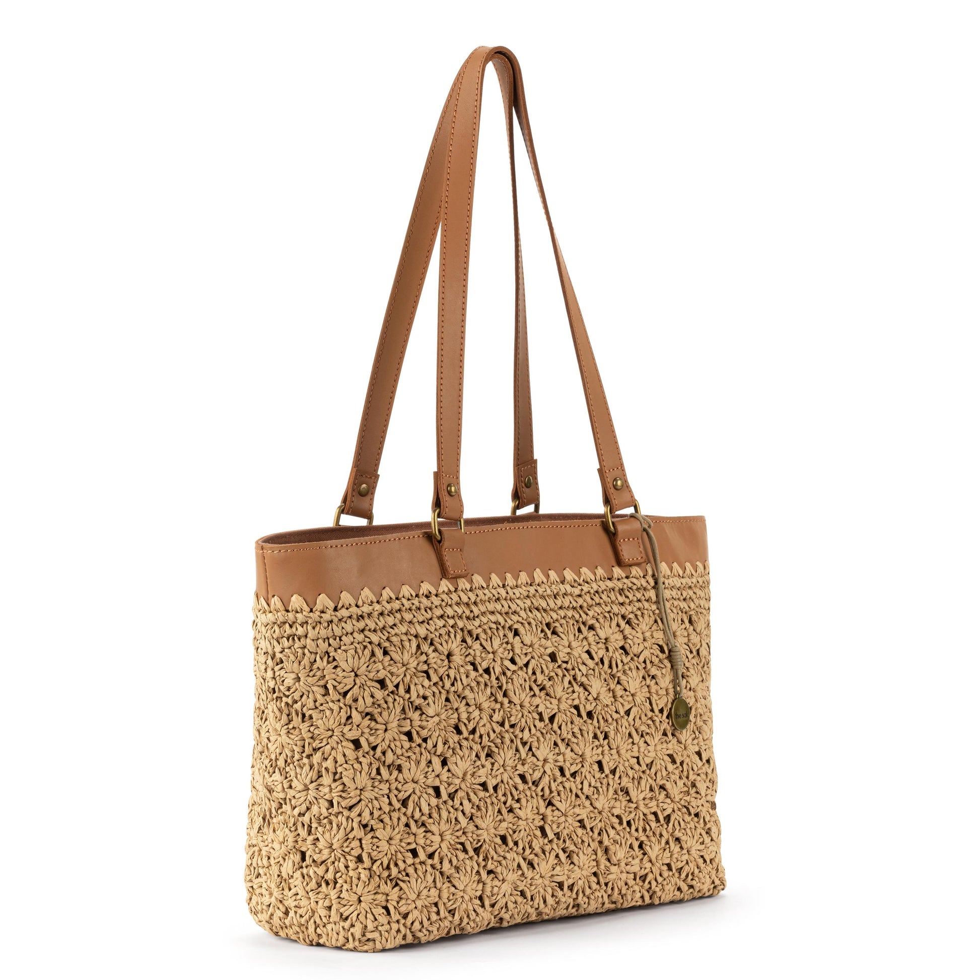 The Sak Melrose Shoulder Tote Crochet - |Natural Primrose Straw|