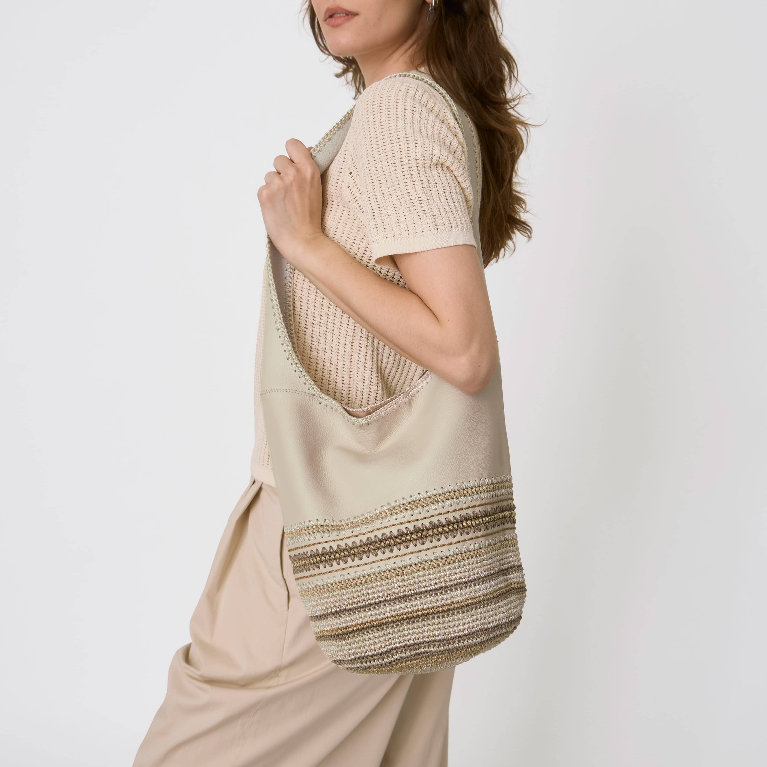 The Sak 120 Hobo - Leather - Stone Neutral Seminyak