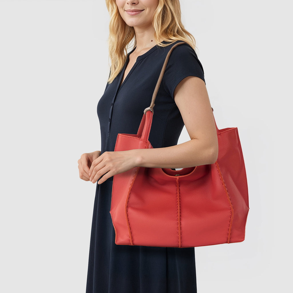 The Sak Los Feliz Large Tote - Leather - Cayenne