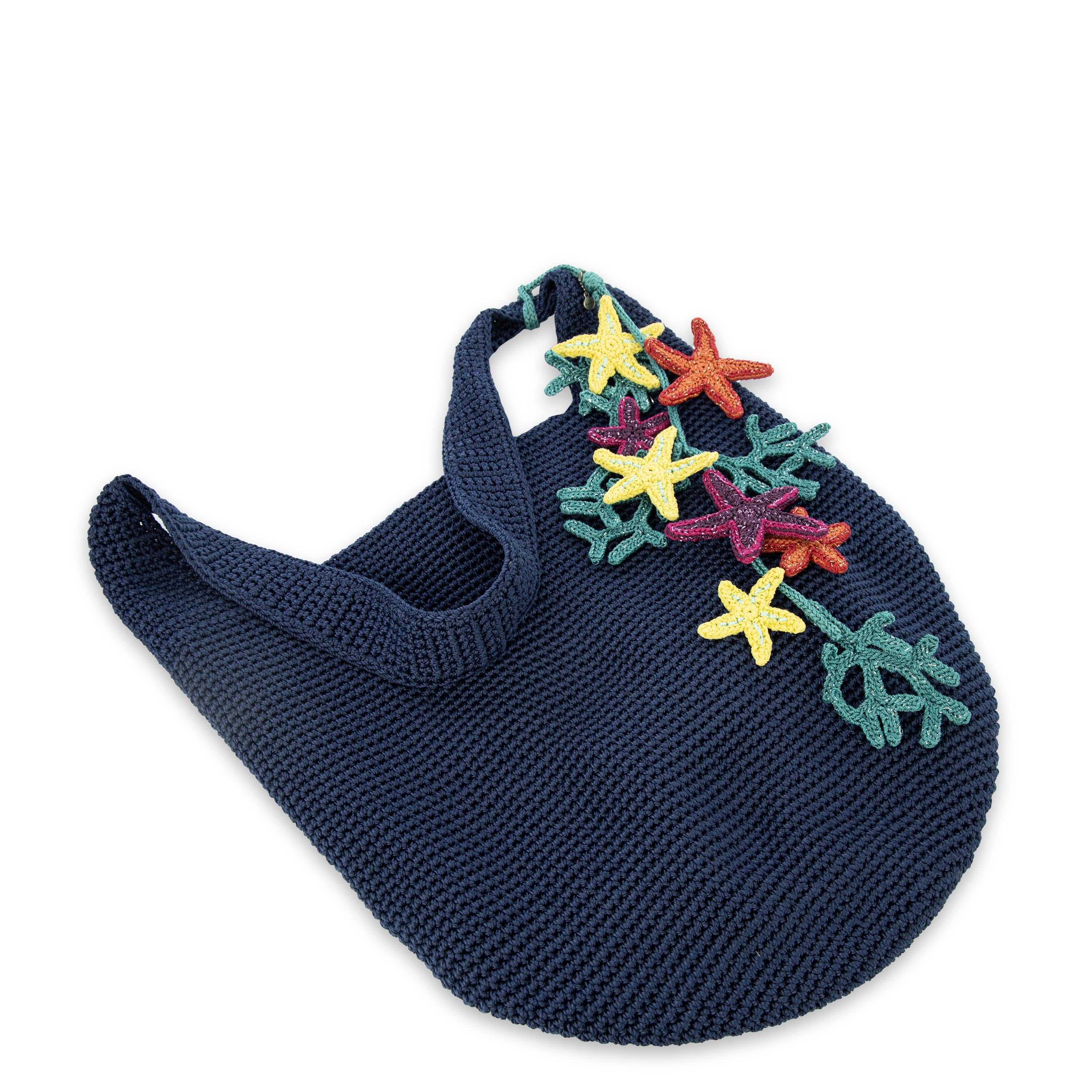 The Sak 120 Hobo - Hand Crochet - Denim Ocean