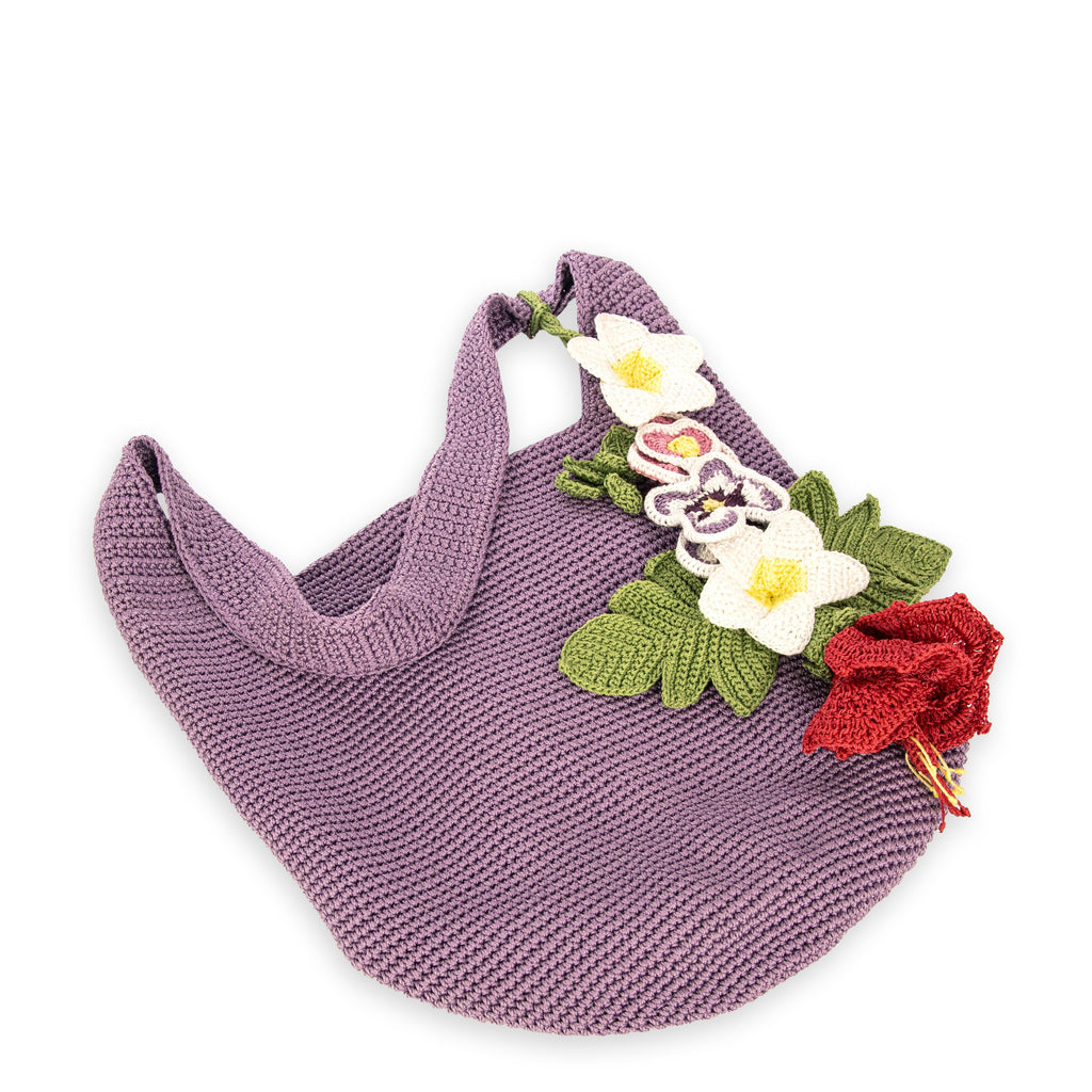 The Sak 120 Hobo - Hand Crochet - Heather Flowers