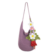 120 Hobo - Hand Crochet - Heather Flowers