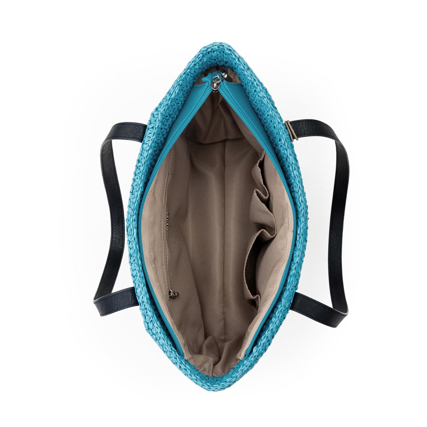 The Sak Melrose Shoulder Tote Straw - Ocean Stripe