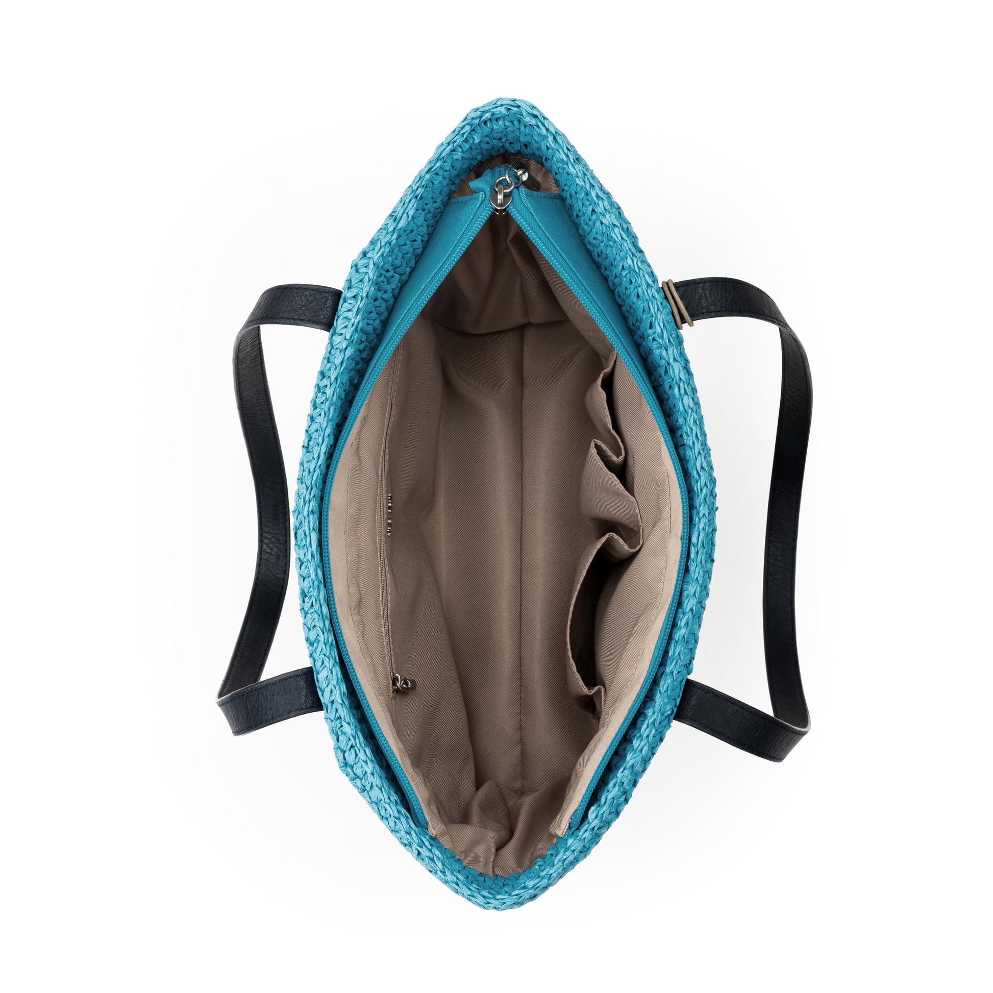 The Sak Melrose Shoulder Tote Straw - Ocean Stripe